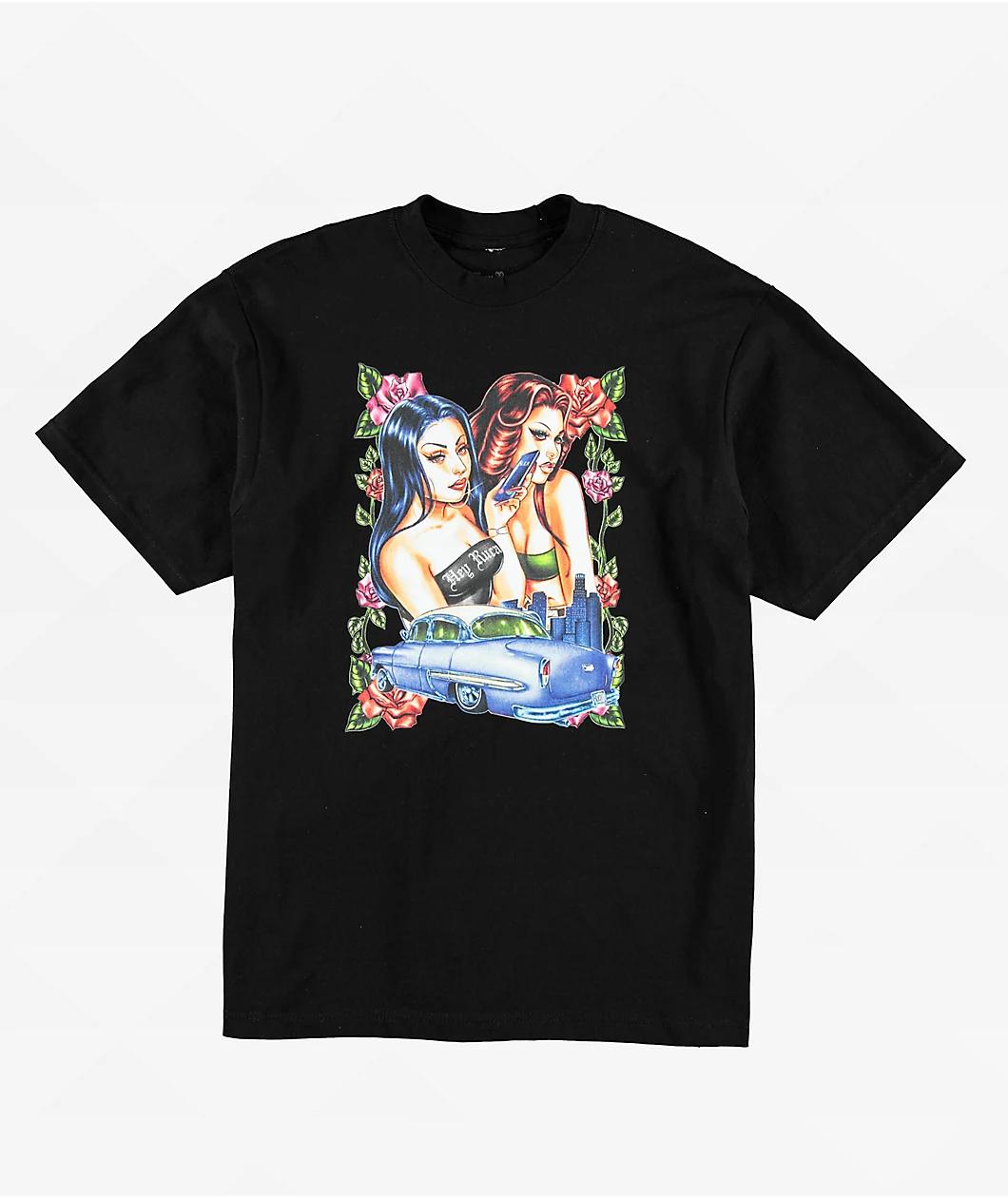 Hey Ruca Slide Through Black T-Shirt Product Image