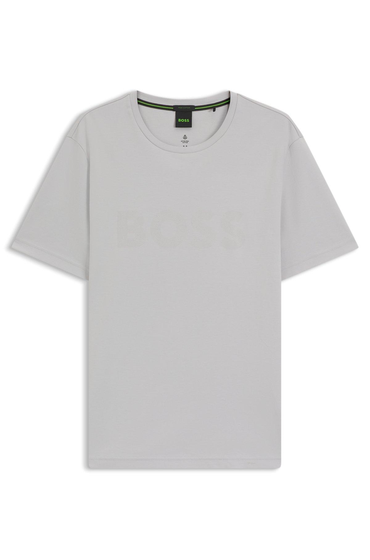 Pima-cotton T-shirt with gloss logo Product Image