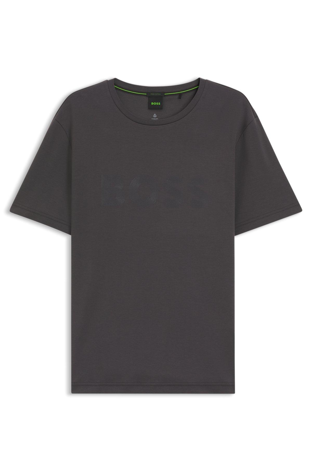Pima-cotton T-shirt with gloss logo Product Image