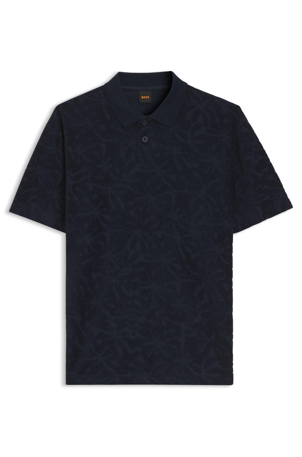 Floral-jacquard polo shirt in a cotton blend Product Image