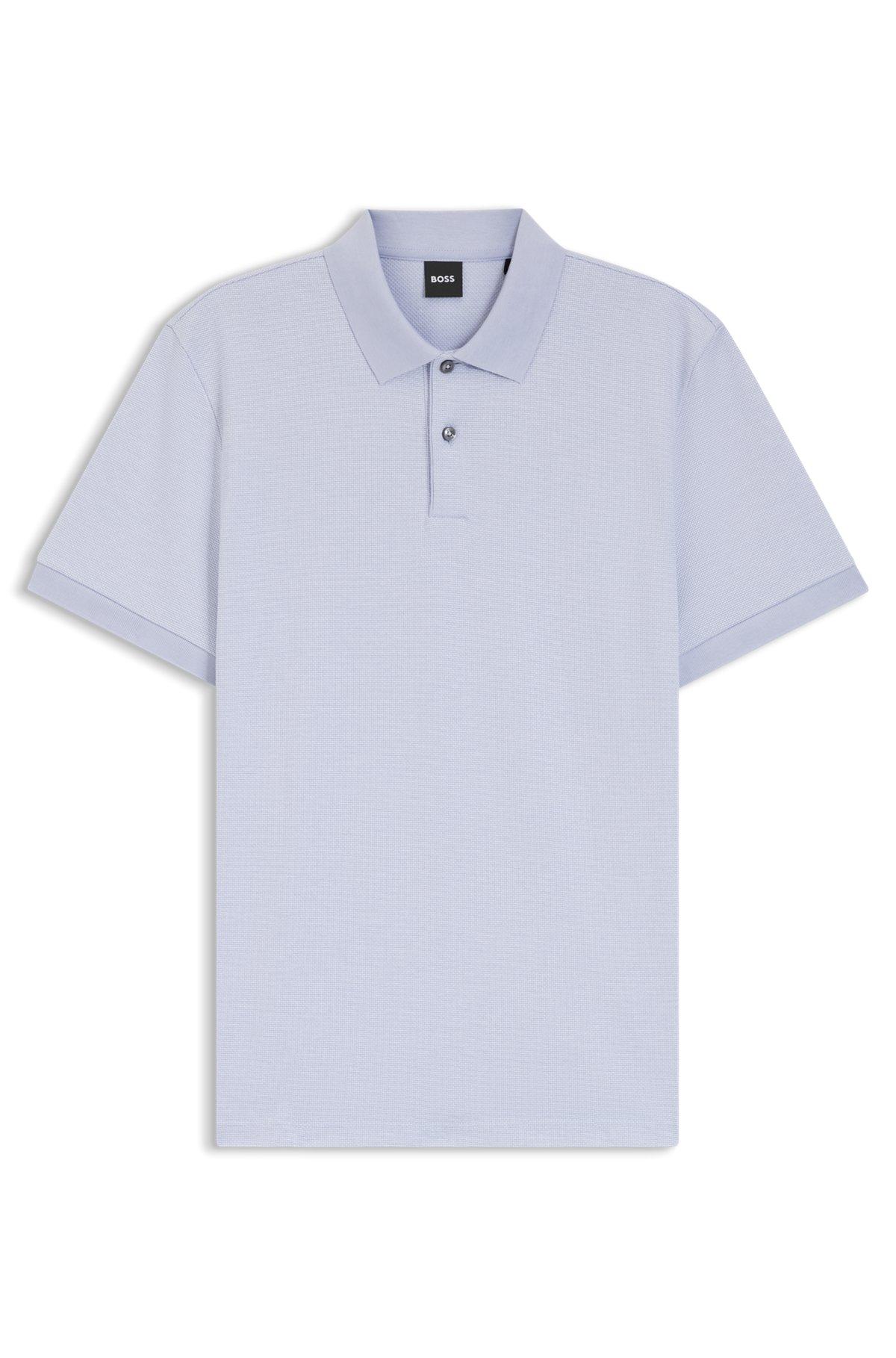 Bubble-structure polo shirt in cotton Product Image