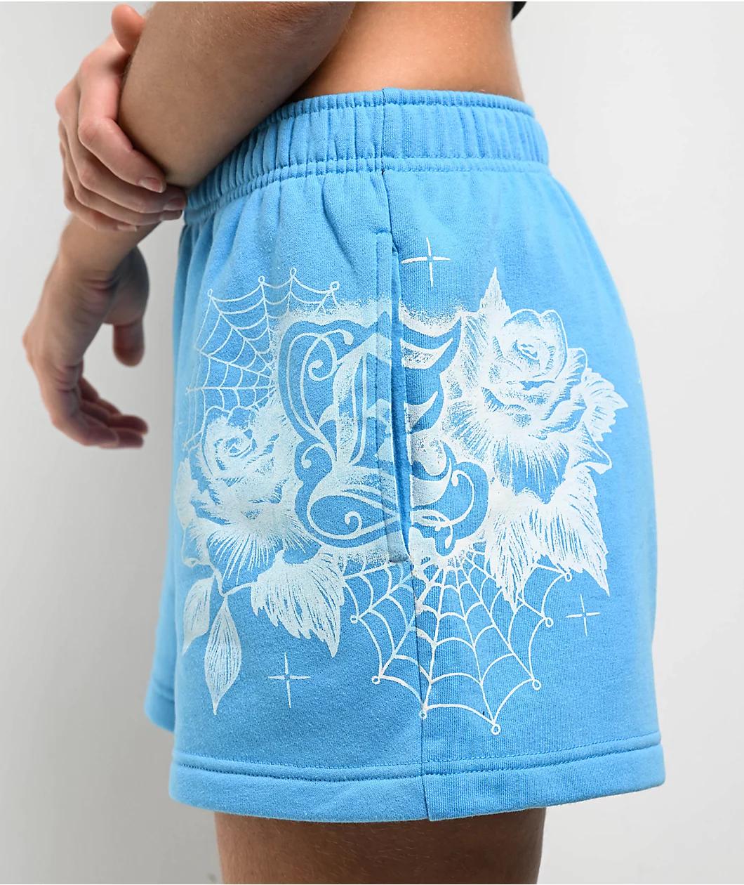Empyre Jules Rose Web Blue Sweat Shorts Product Image