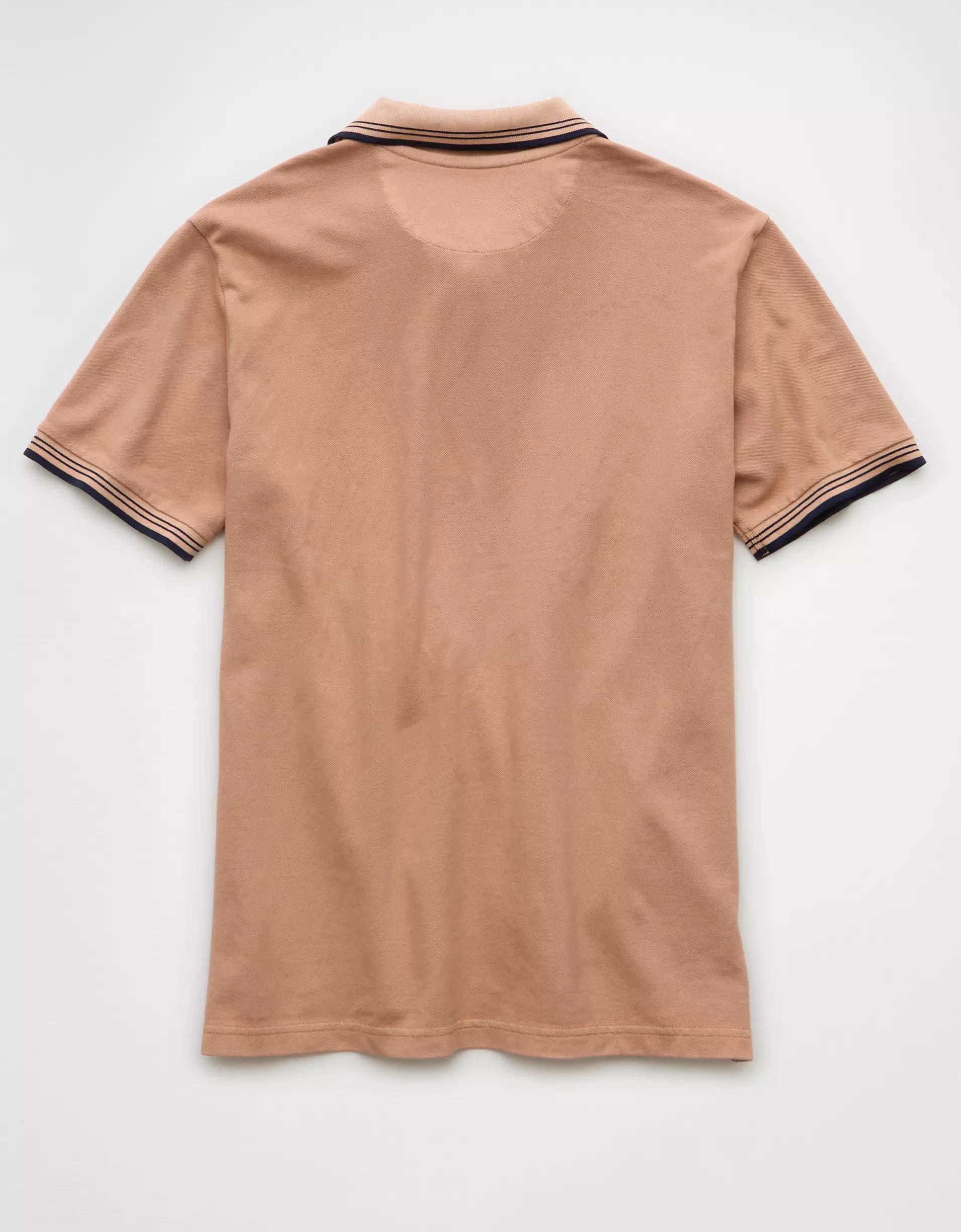 AE Stretch Pique Tipped Polo Shirt Product Image