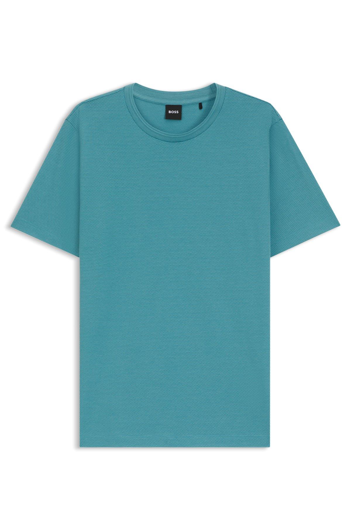 Bubble-jacquard structure T-shirt in a cotton blend Product Image