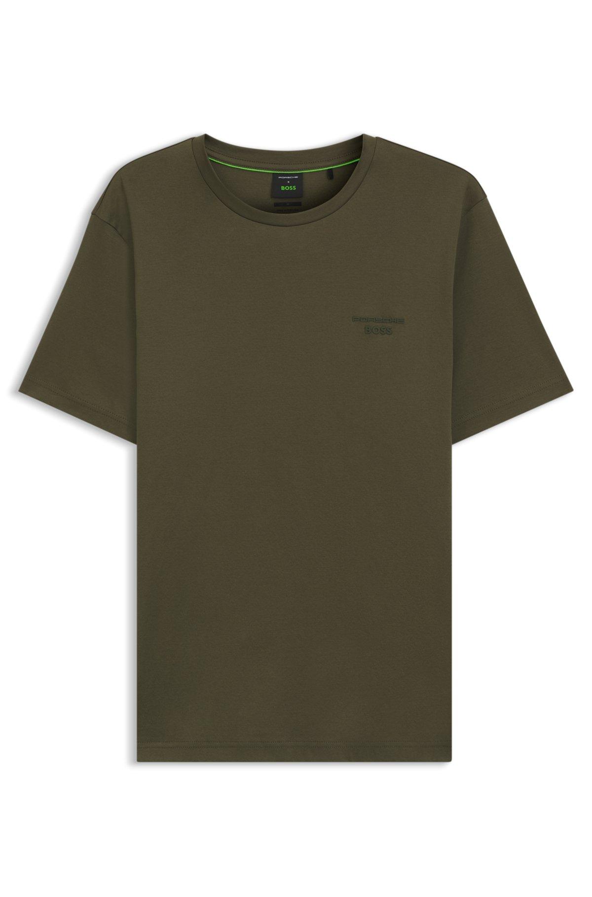 Porsche x BOSS mercerized-cotton T-shirt with reflective branding Product Image