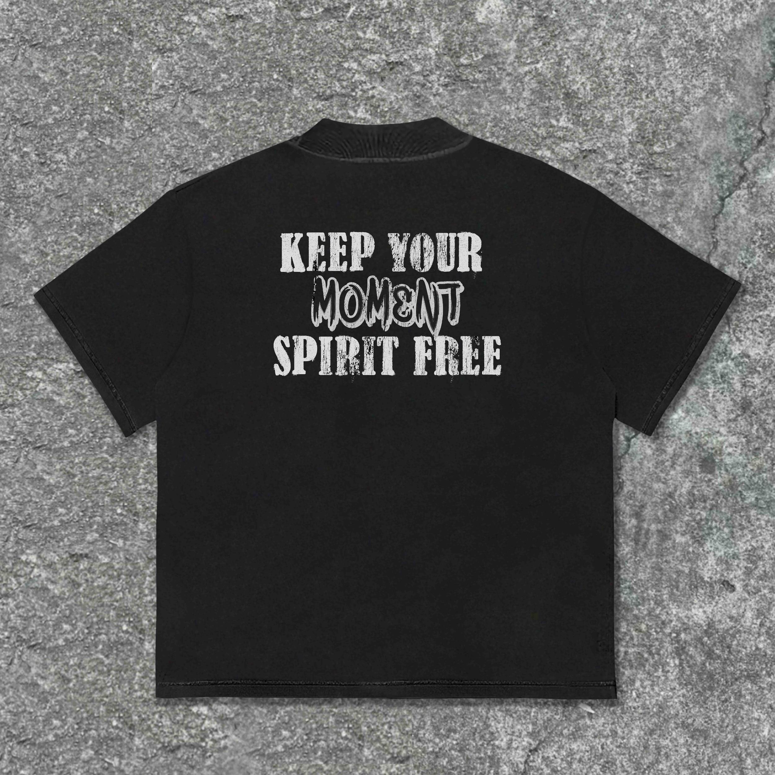 Sopula Rage Keep Spirit Free Old Graphics Cotton T-Shirt Product Image