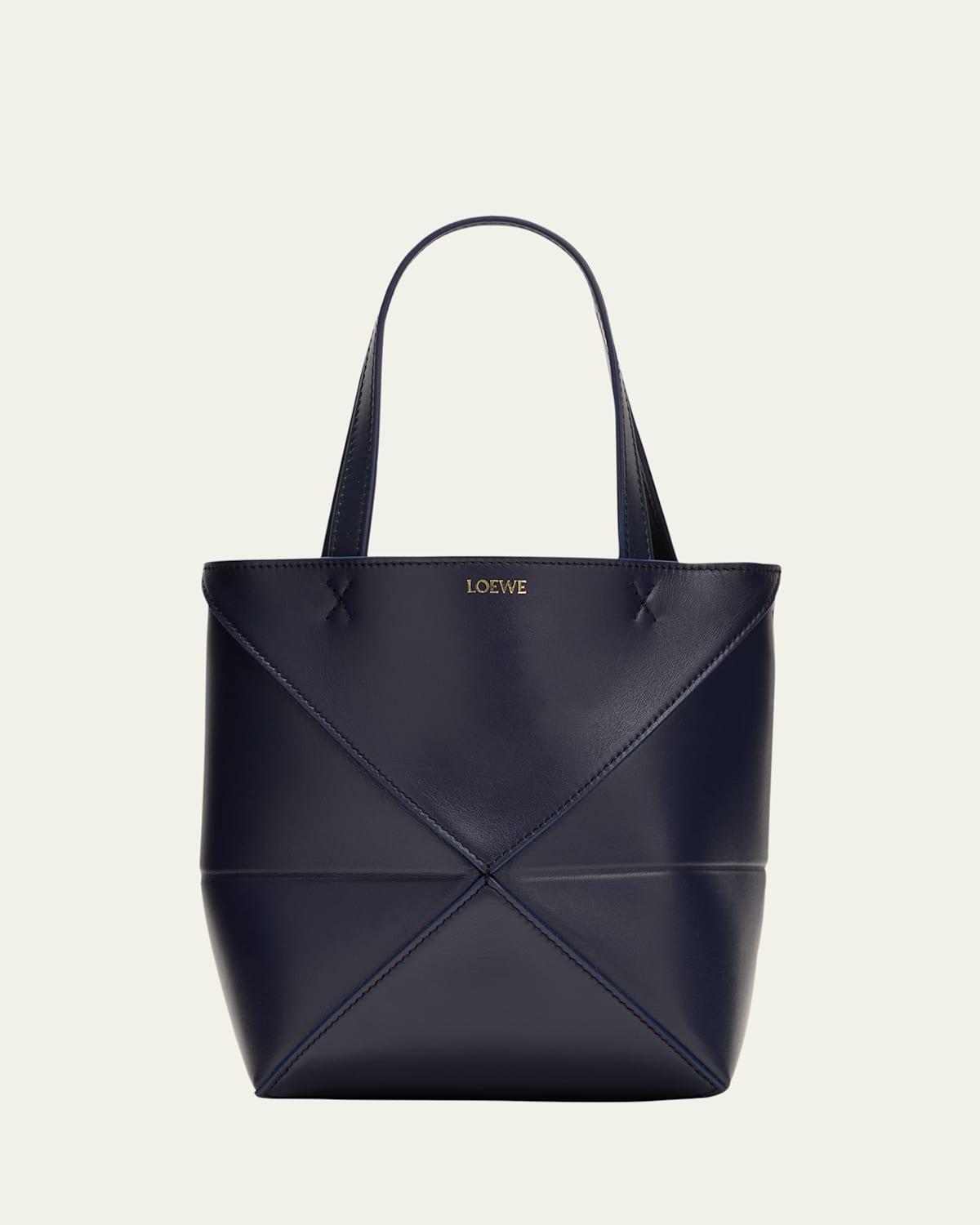 Puzzle Fold Mini Tote Bag in Shiny Leather Product Image