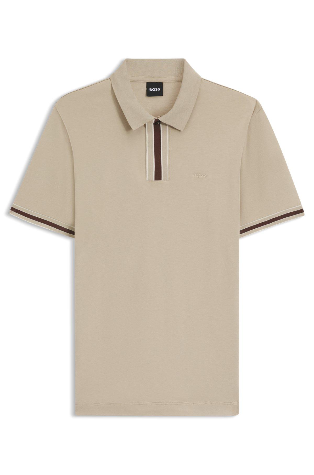 Interlock-cotton polo shirt with contrast tipping Product Image
