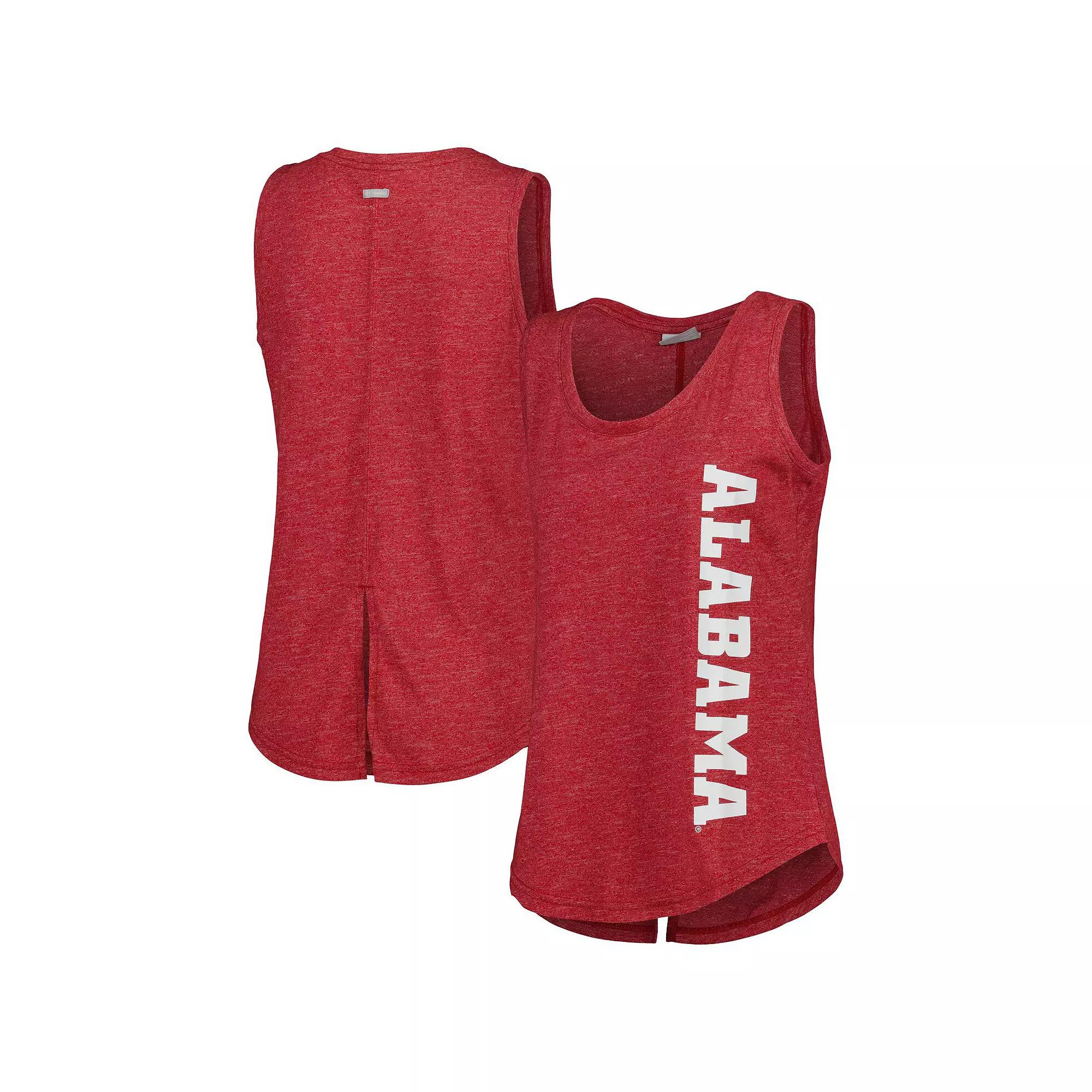 Women's Columbia  Crimson Alabama Crimson Tide Cades Cape Omni-Wick Tri-Blend Tank Top, Size: 2XL, Red Product Image