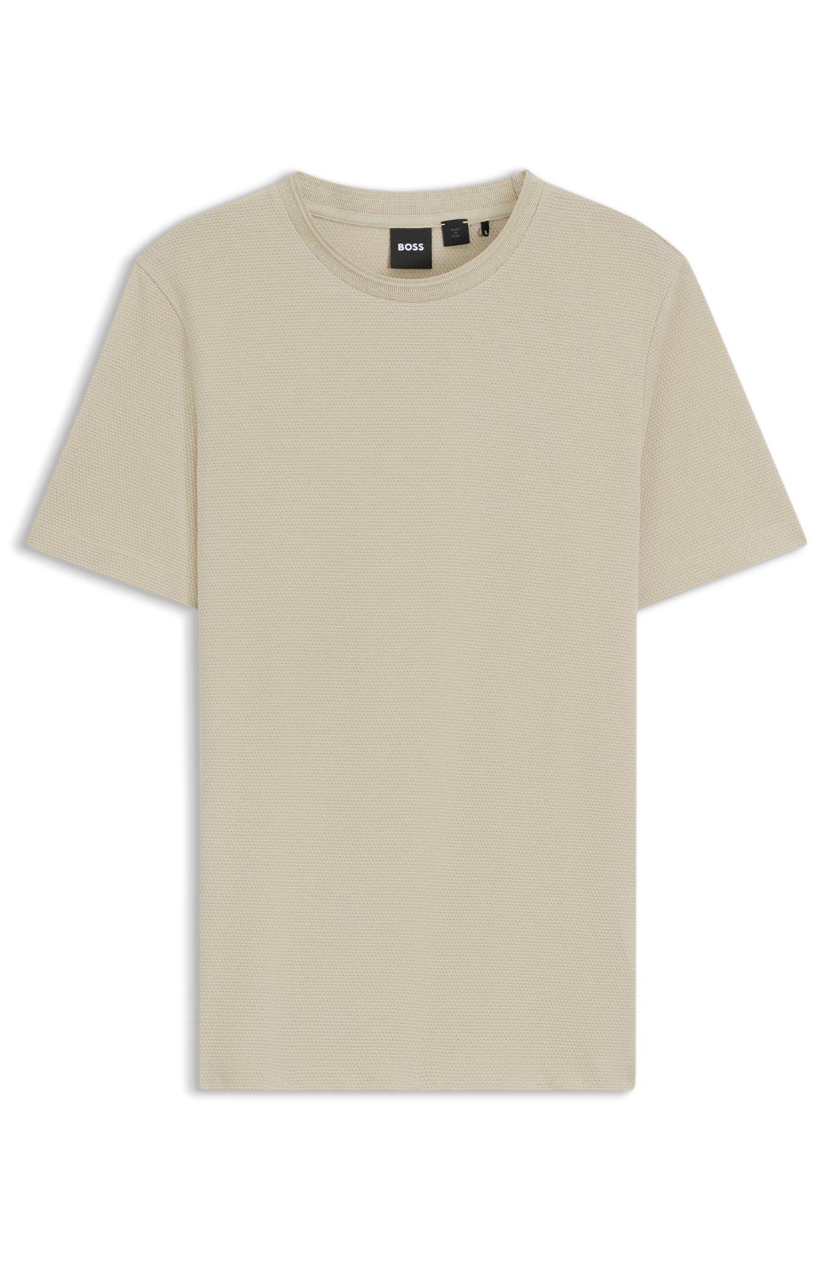 Bubble-jacquard structure T-shirt in a cotton blend Product Image