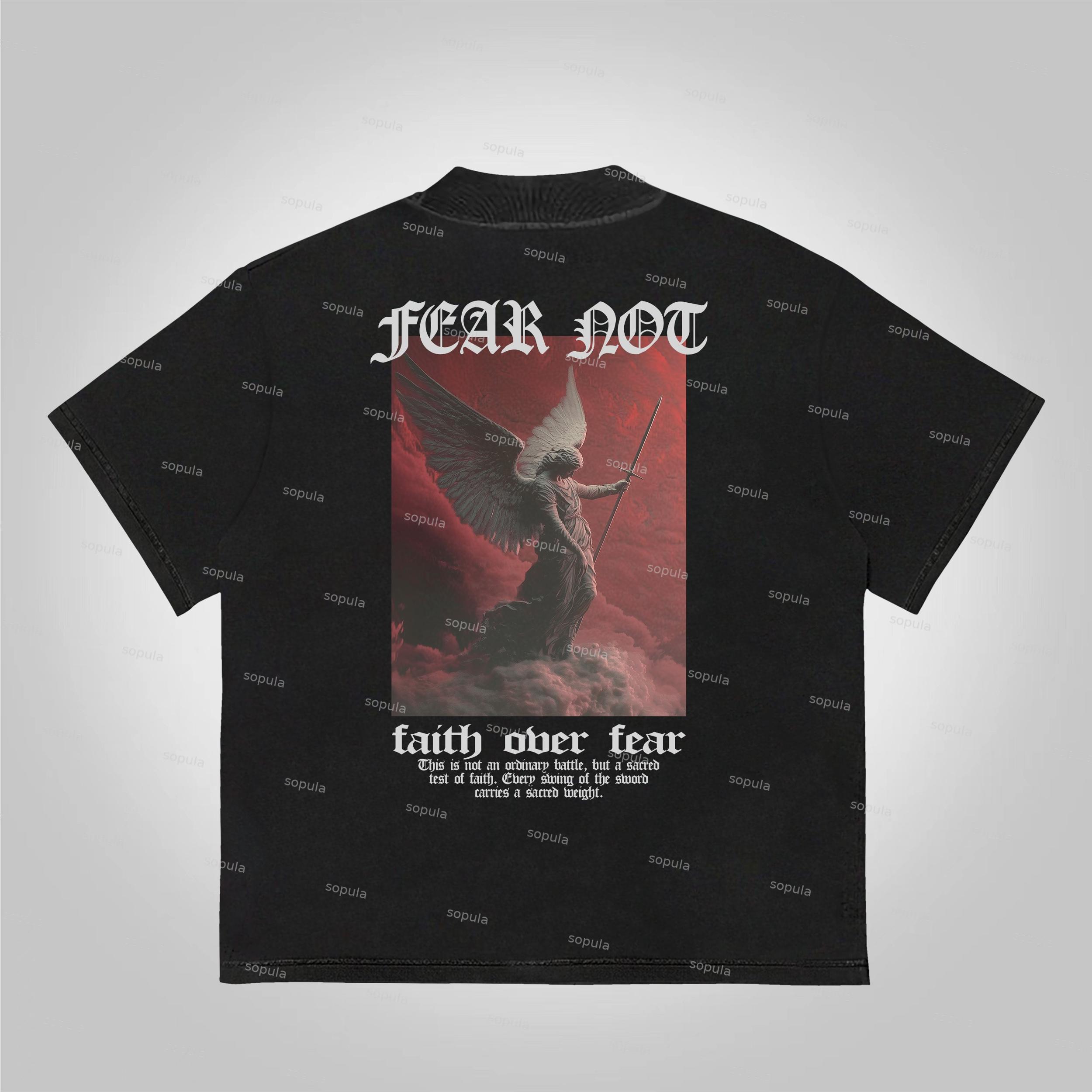 Sopula Fear Not-Faith Over Fear Print Graphic Cotton T-Shirt Product Image