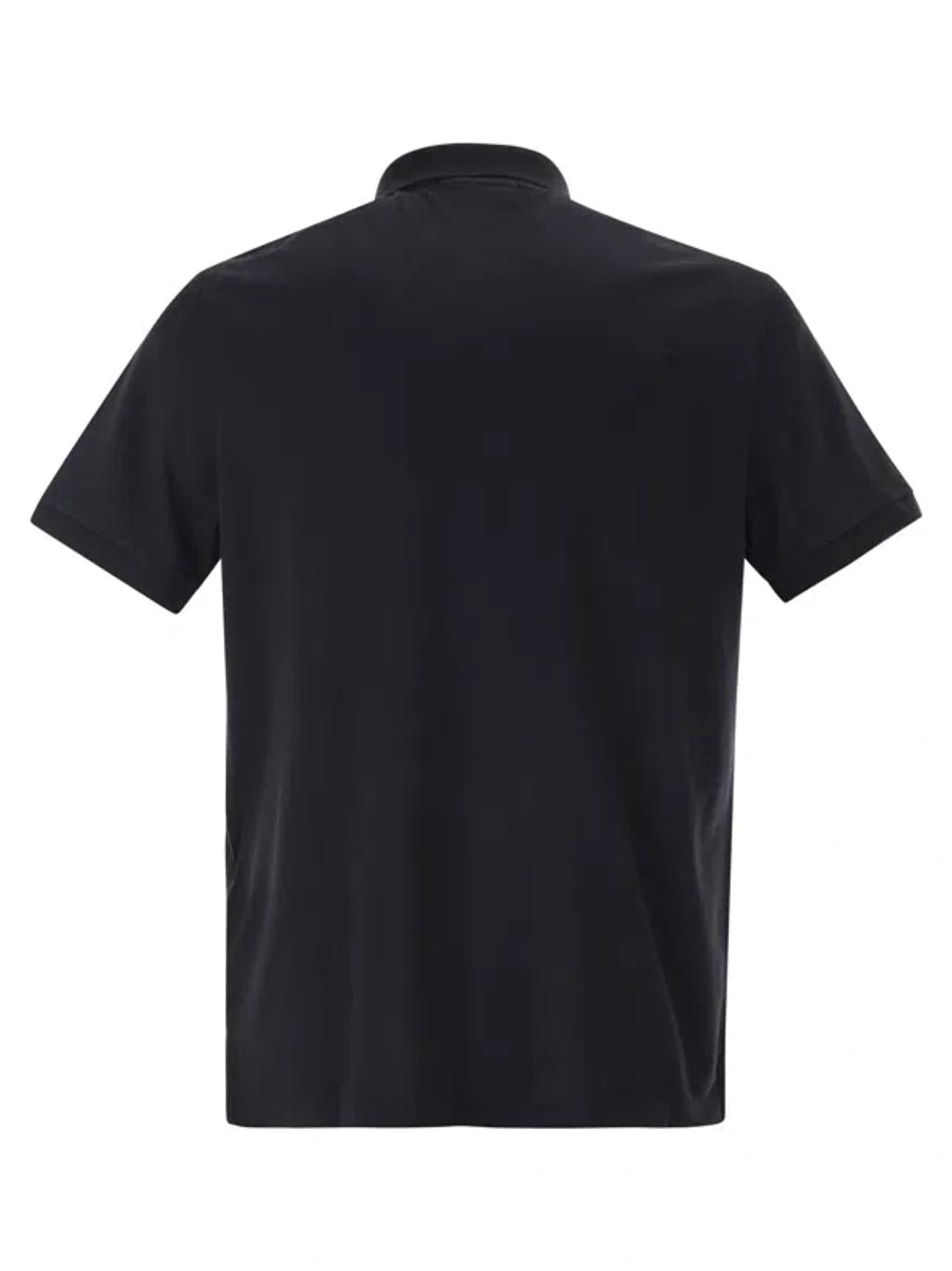 STONE ISLAND Mens Black Brand-patch Regular-fit Stretch-cotton Polo Shirt Xl Product Image