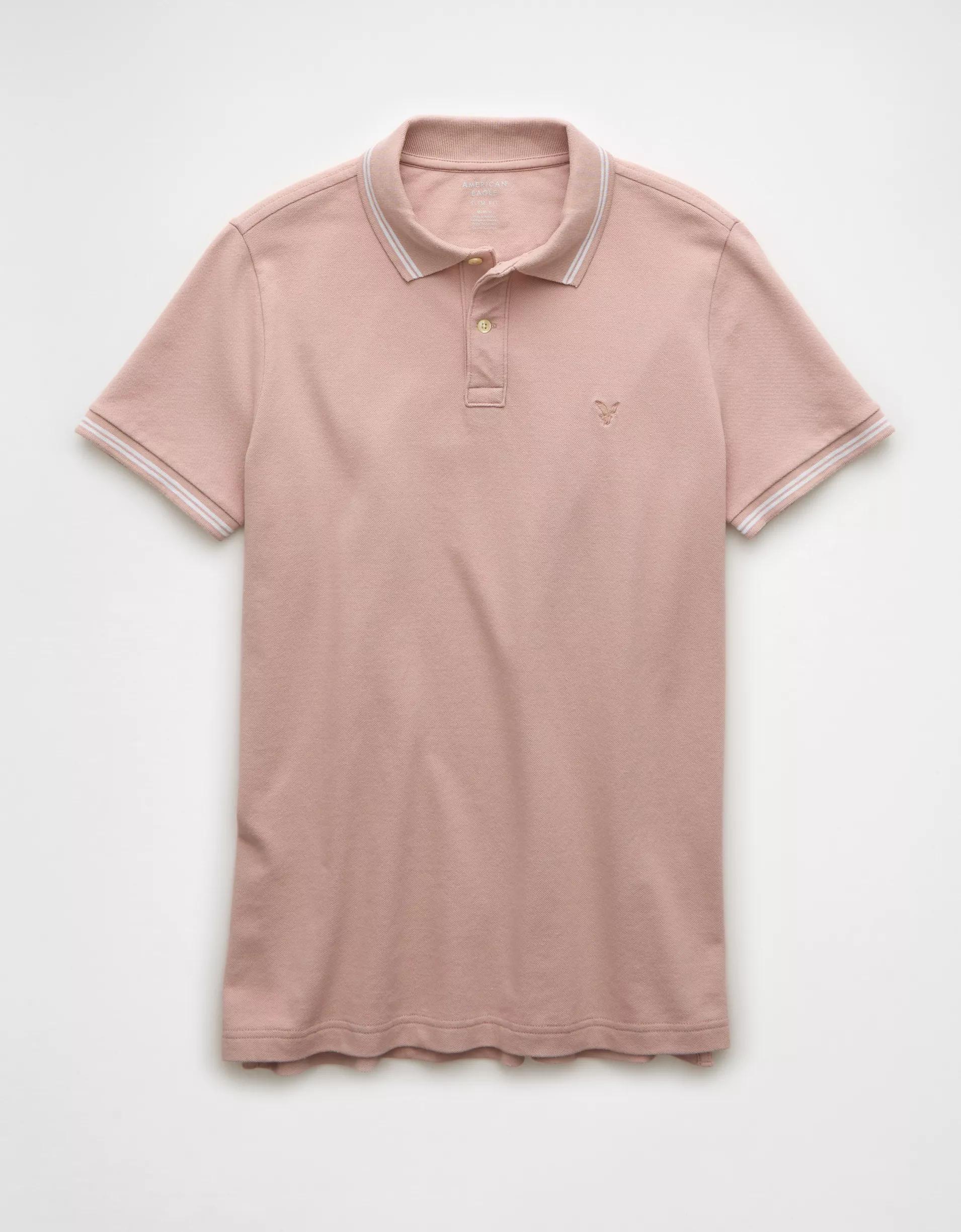 AE Lived-In Stretch Pique Slim Fit Tipped Polo Shirt Product Image