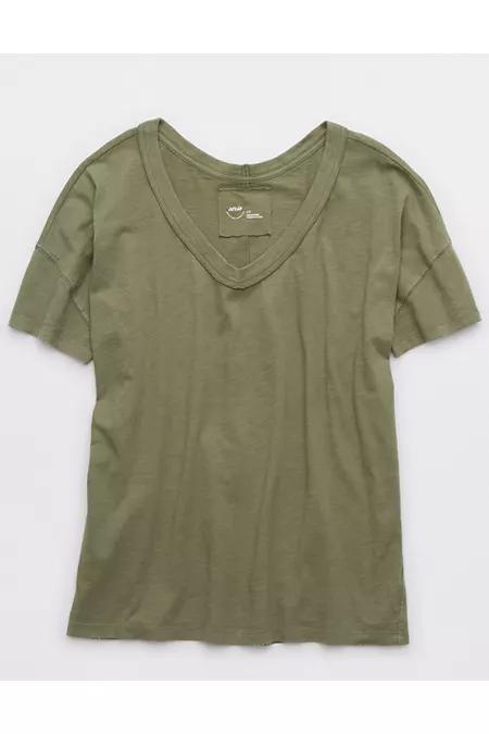 Aerie Oversized V-Neck Boyfriend T-Shirt Women's Product Image