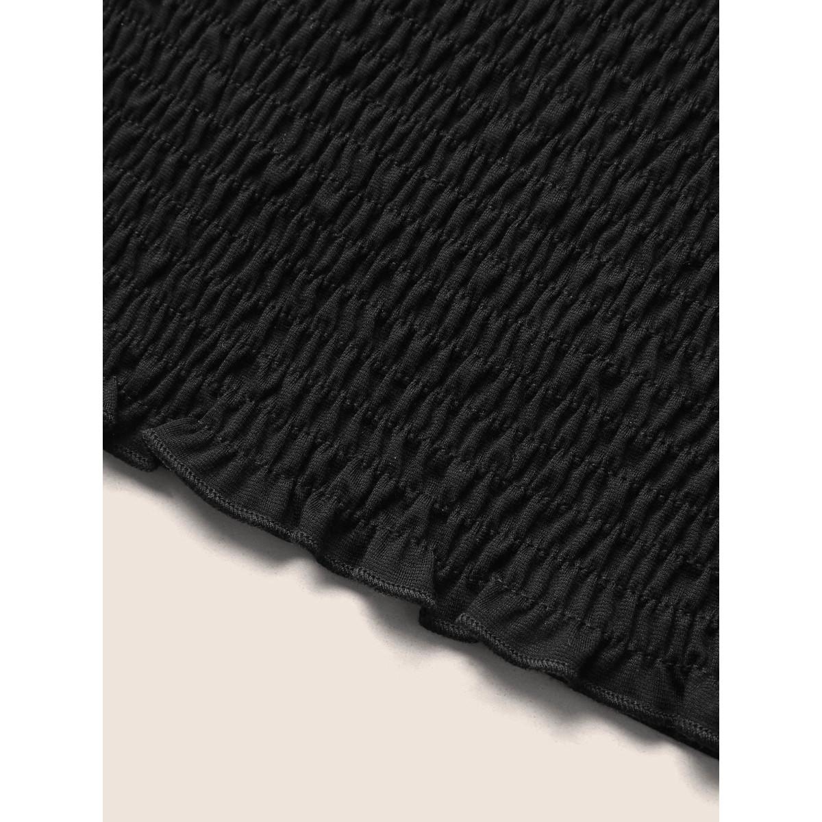 Plus Size Plain Square Neck Tie Knot Tank Top Women Black Elegant Tie knot Non Everyday Tank Tops Camis BloomChic 14-16/1X Product Image