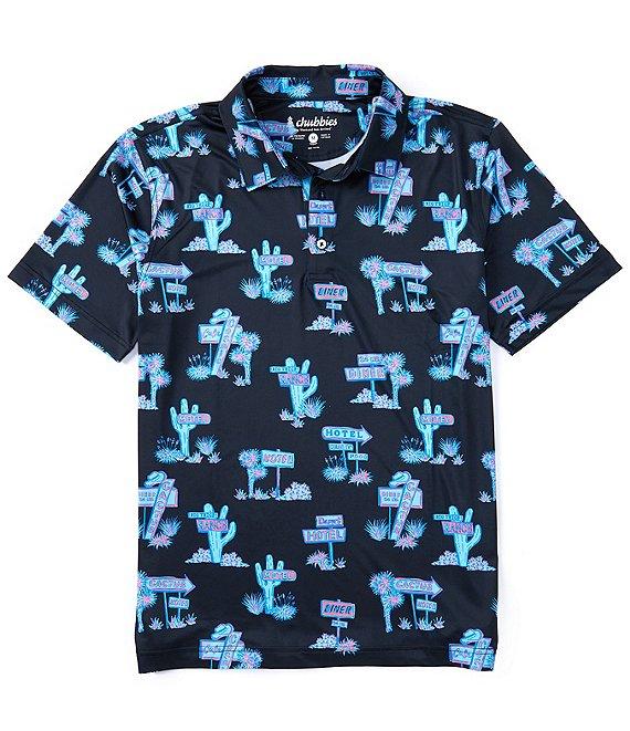 Chubbies Short Sleeve Road Tripper Printed Performance Polo Shirt Product Image