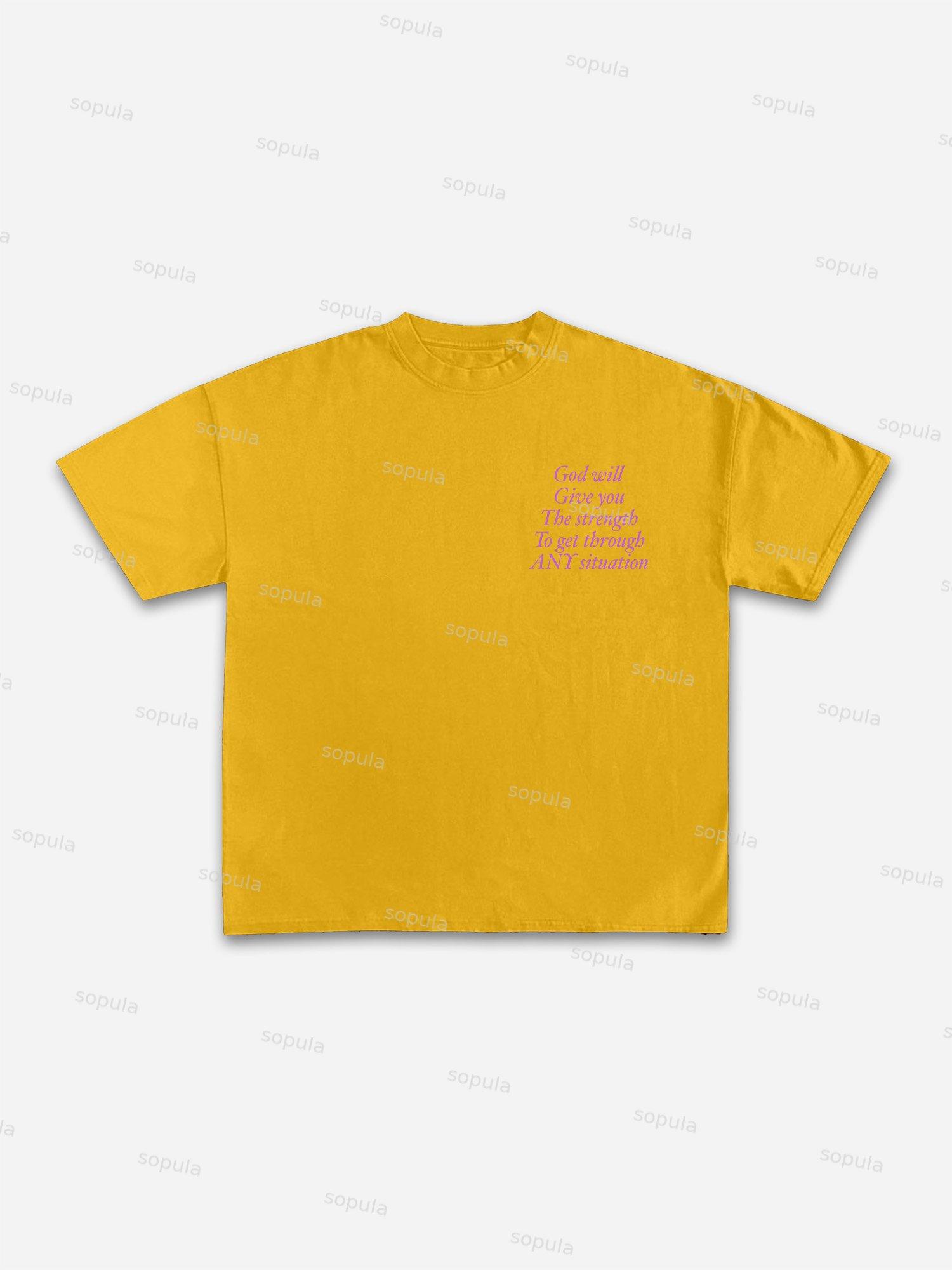 God Will Give You the Strength Print T-Shirt Product Image