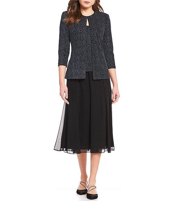 Alex Evenings Chiffon A-Line Midi Skirt Product Image