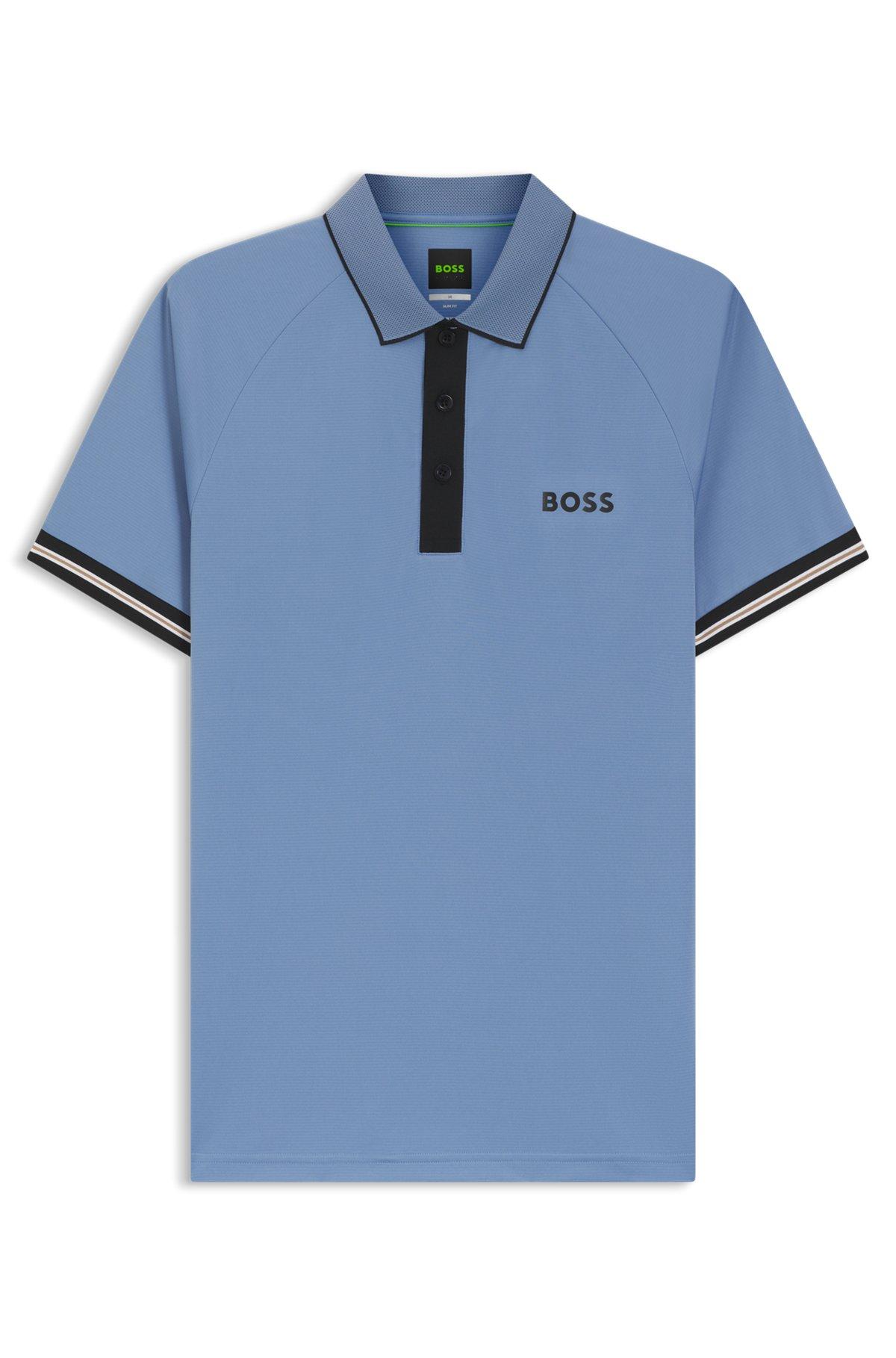 Active slim-fit polo shirt with moisture management Product Image