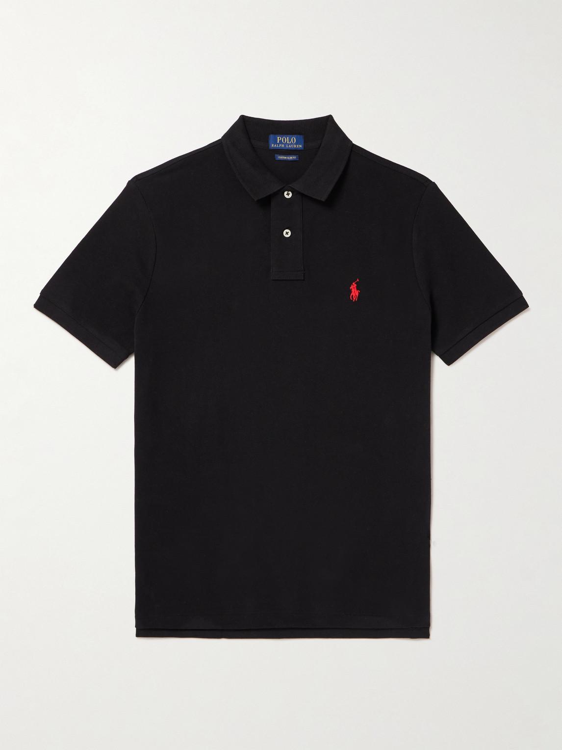 POLO RALPH LAUREN Embroidered-logo Polo Shirt In Black Product Image