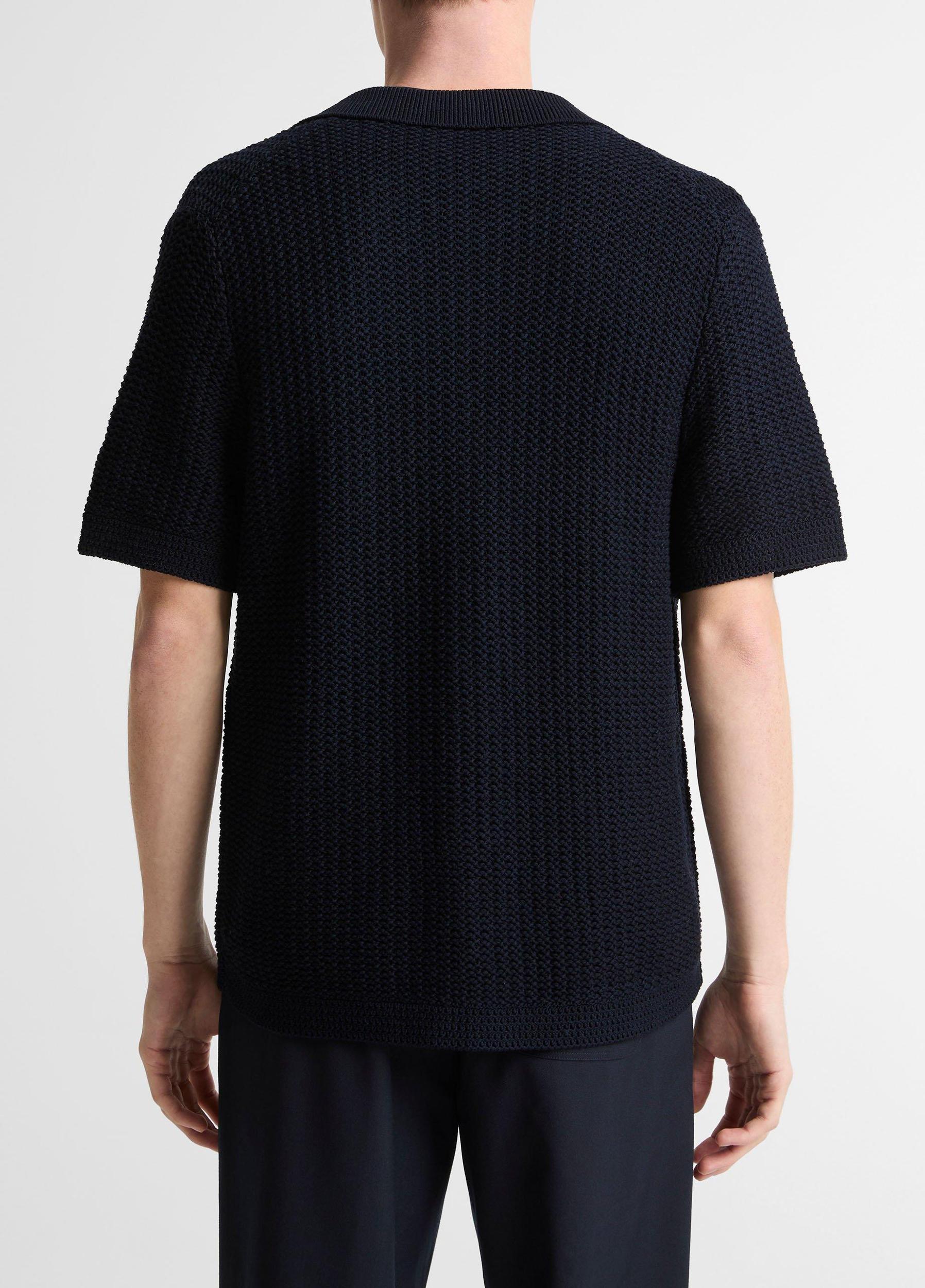 Cotton Crochet Button-Front Shirt Product Image