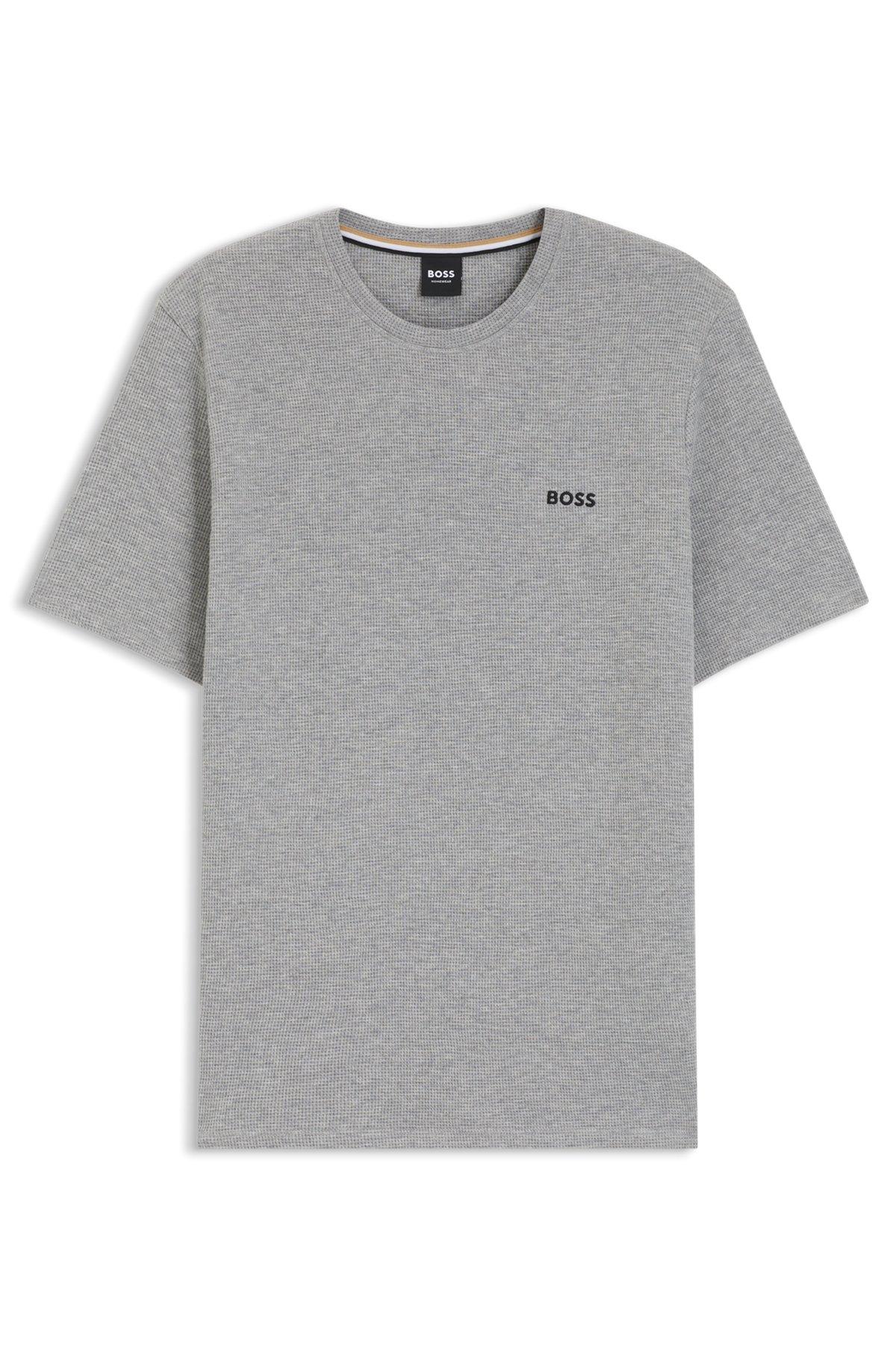 Cotton-blend pajama T-shirt with embroidered logo Product Image