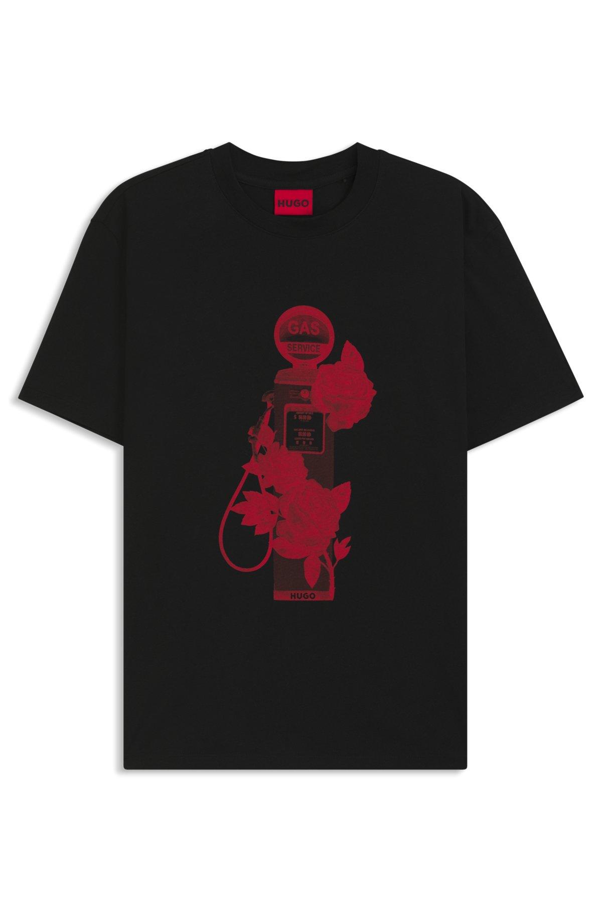 Rose-artwork T-shirt in cotton jersey Product Image
