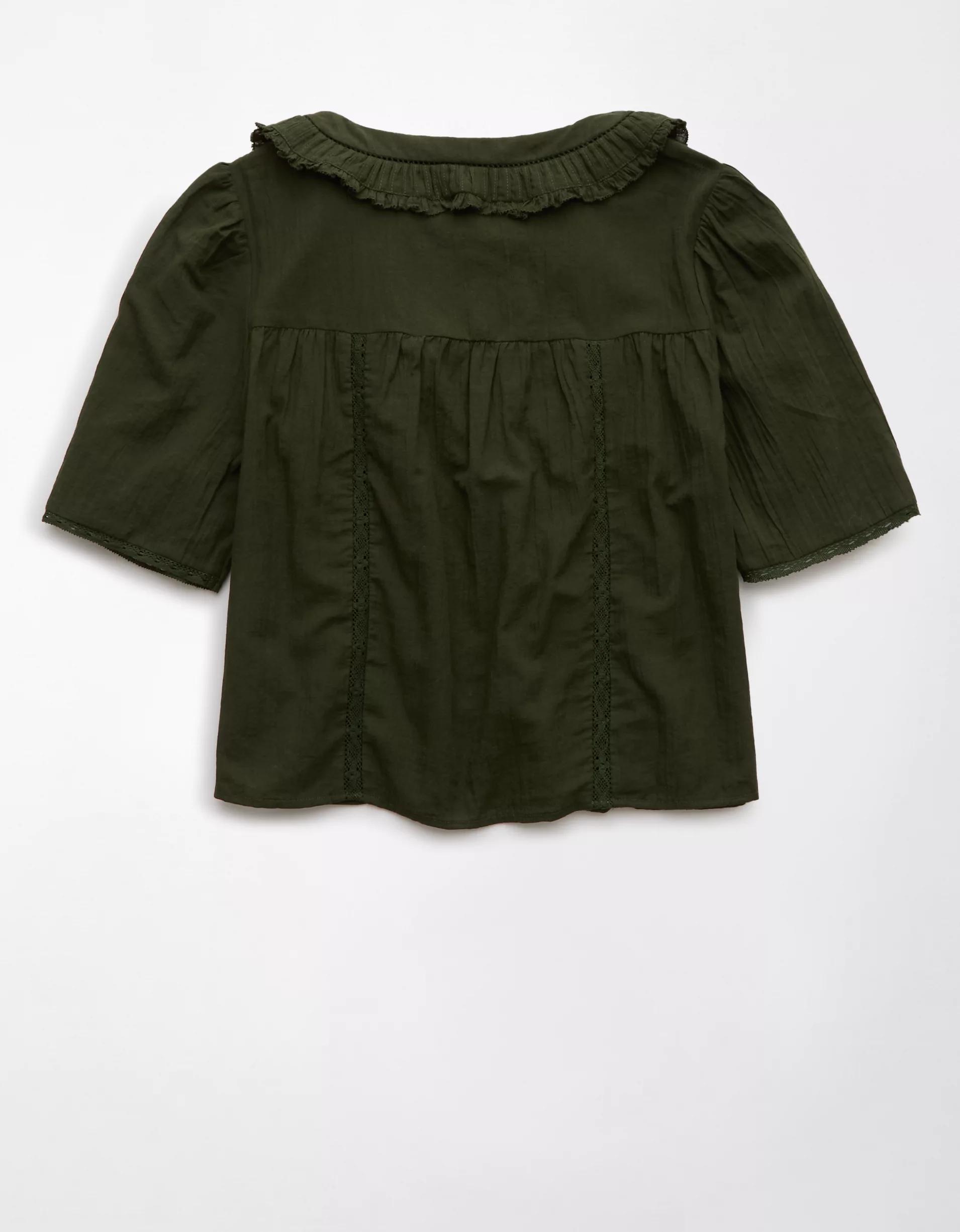 AE Collared Pintuck Blouse Product Image