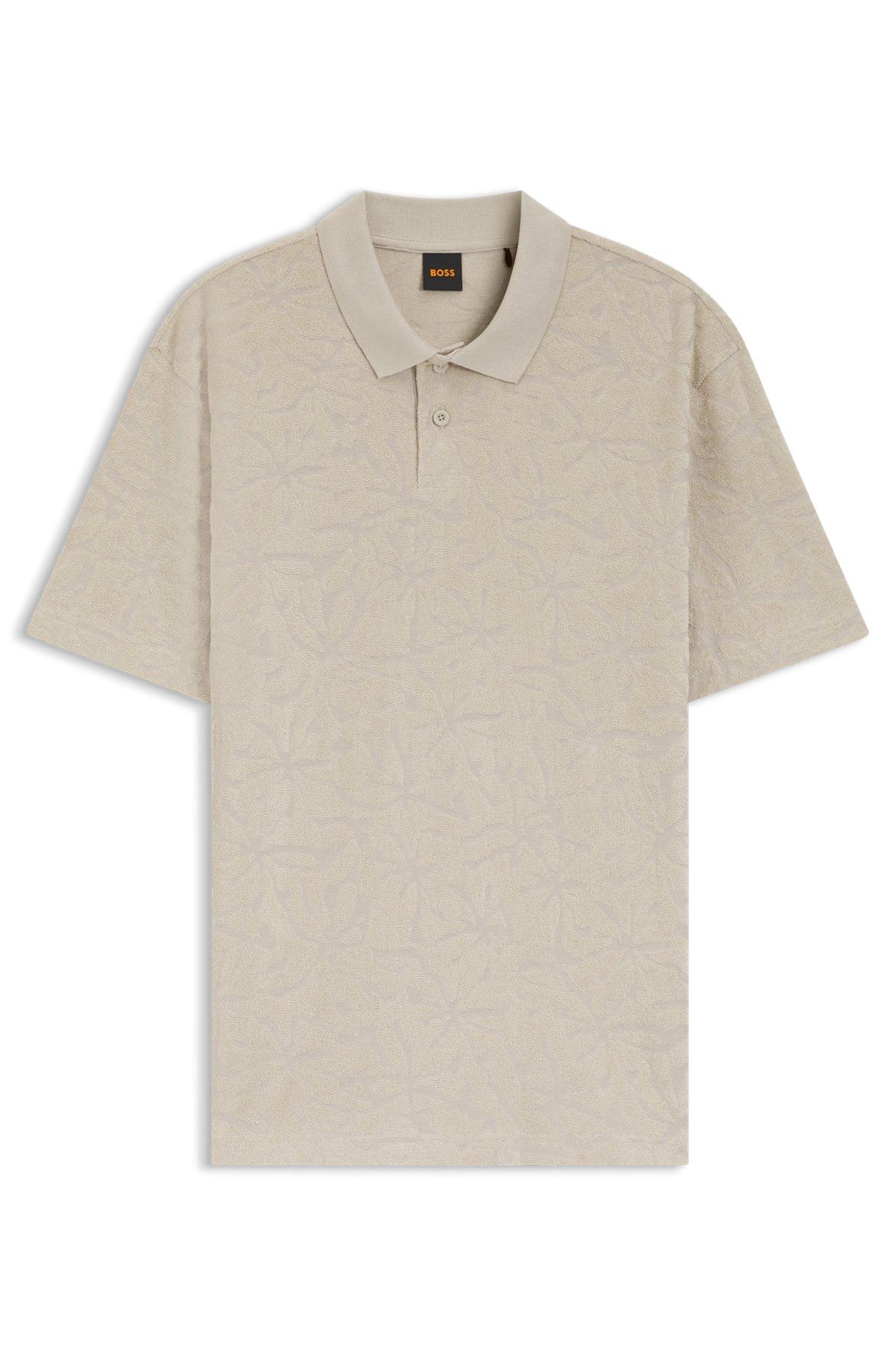 Floral-jacquard polo shirt in a cotton blend Product Image