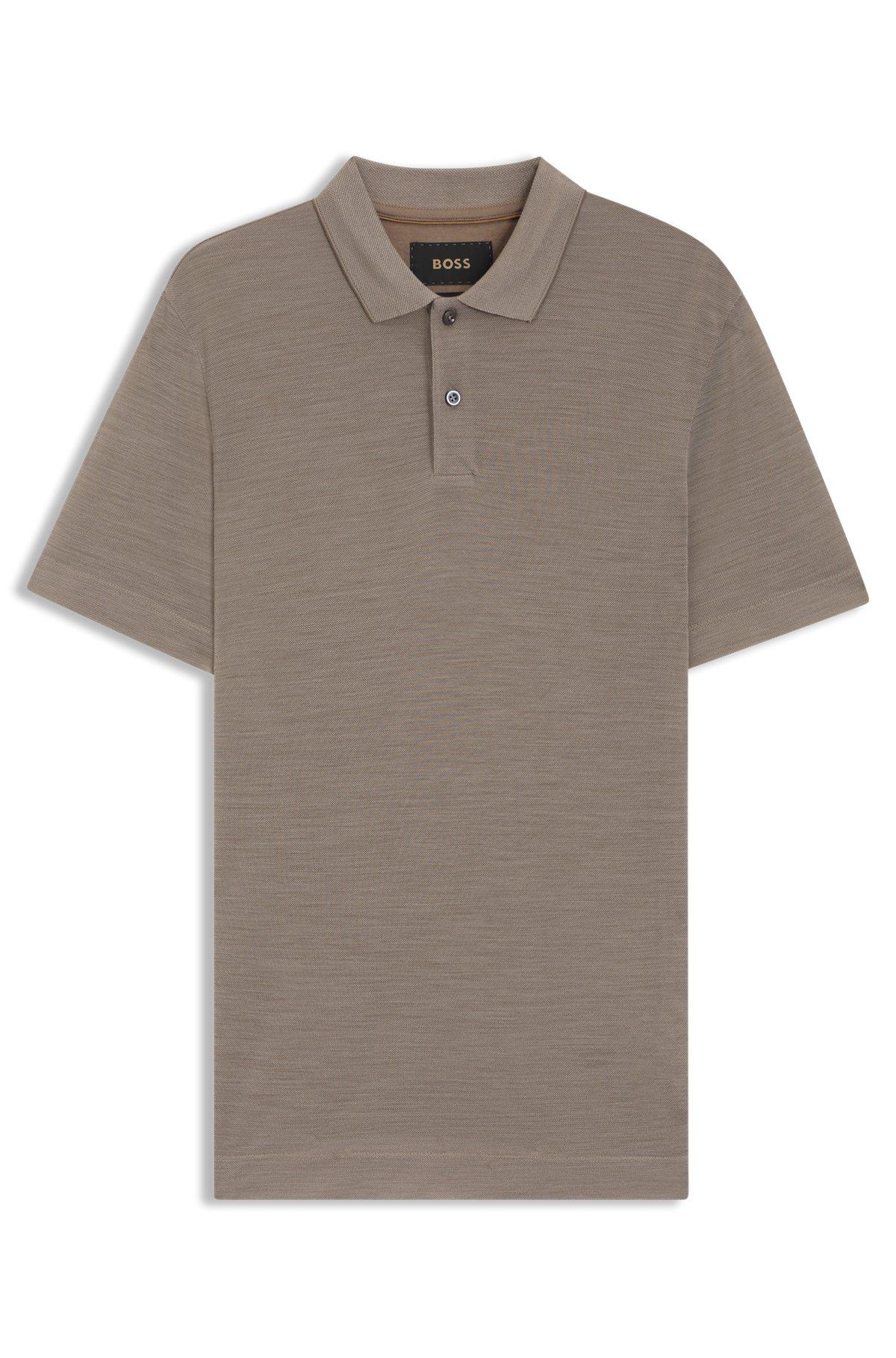 Silk-wool polo shirt with mother-of-pearl buttons Product Image