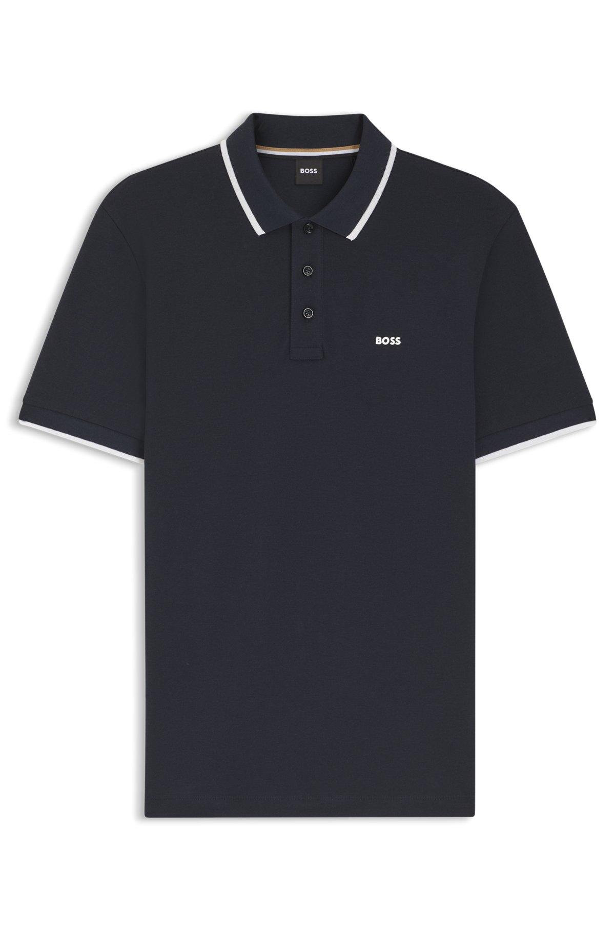 Cotton-piqué polo shirt with contrast tipping Product Image