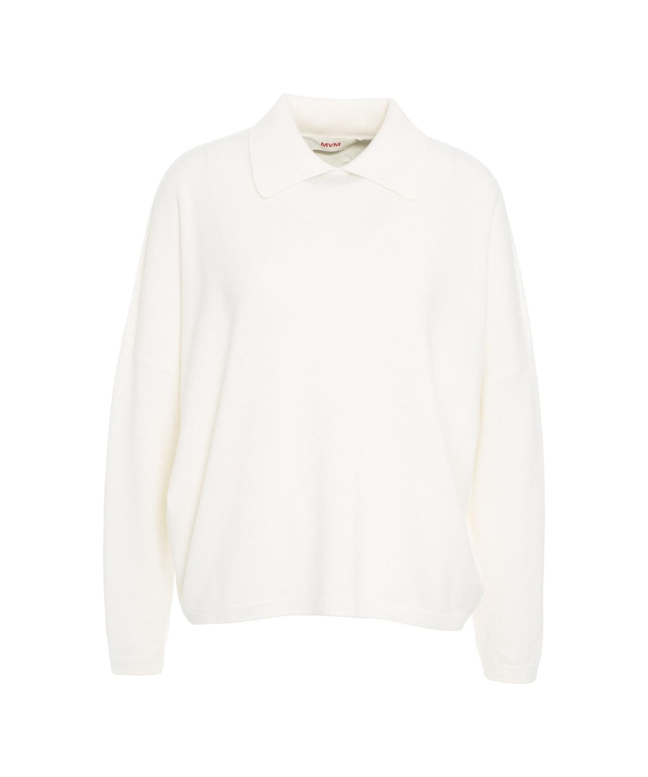 Knit Sweater with Polo Collar Product Image