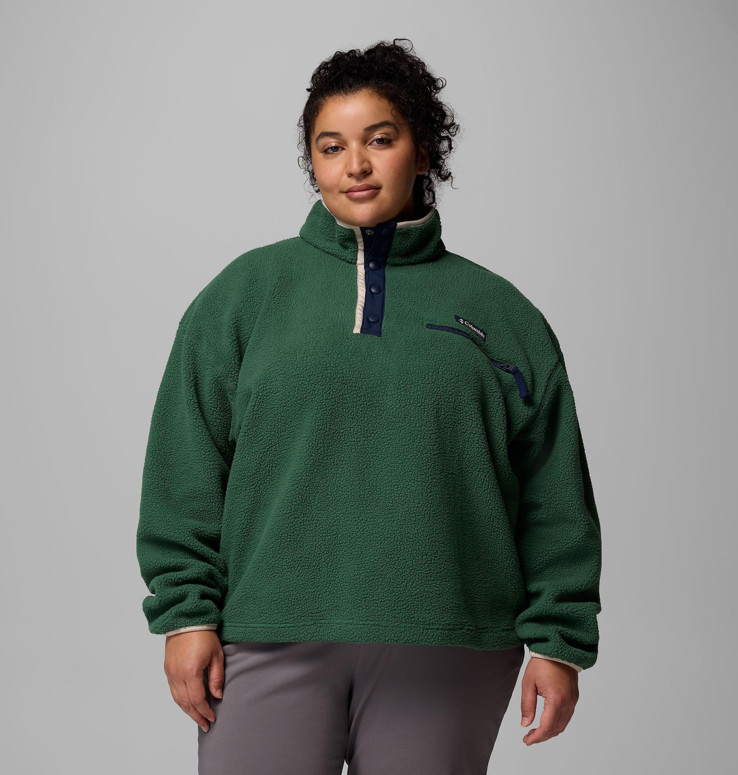 Columbia Womens Helvetia II Cropped Half Snap Fleece Pullover - Plus Size- Product Image