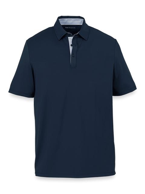 Performance Blend Three Button Polo - Navy Product Image