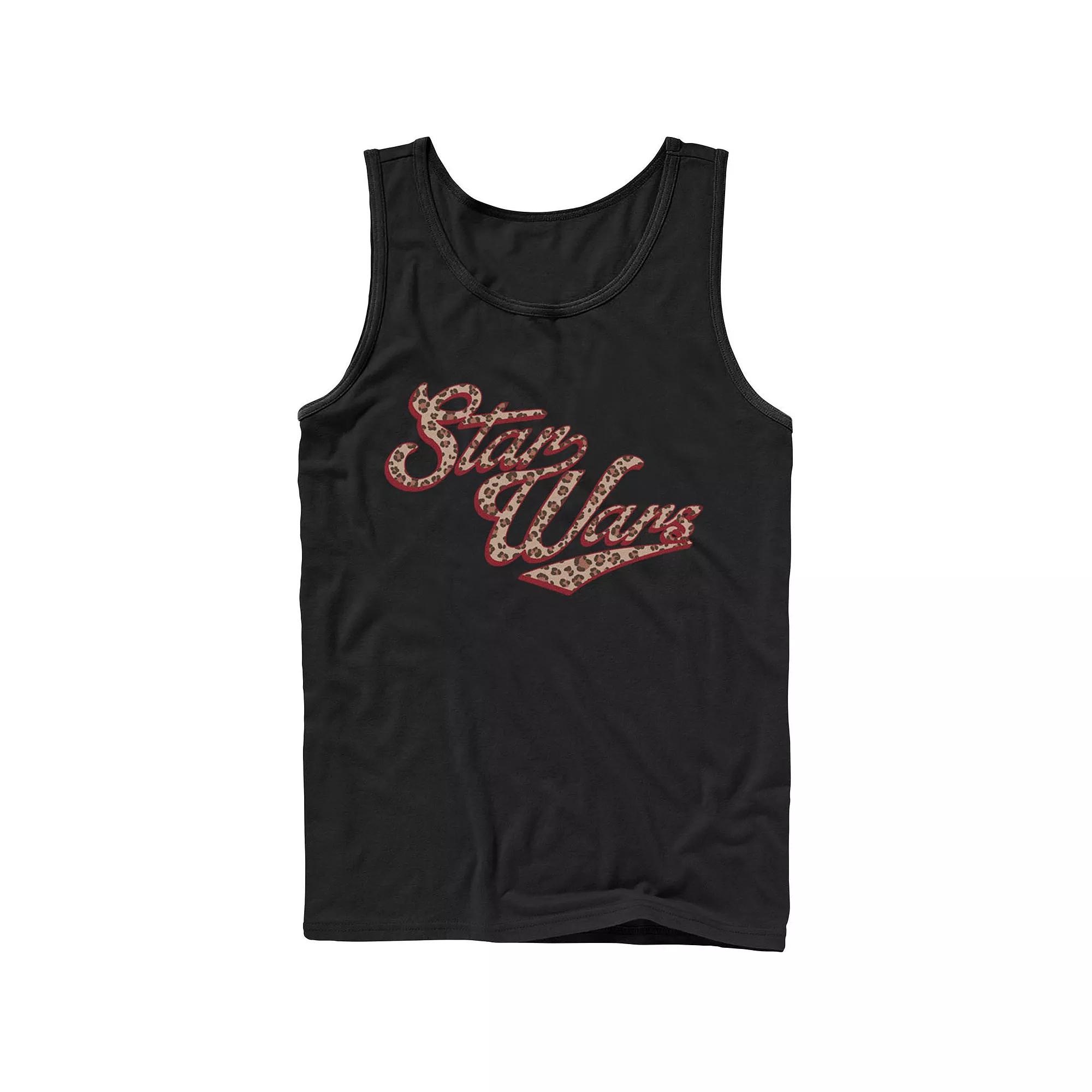 Men's Star Wars Cursive Cheetah Fill Logo Tank Top,  Product Image