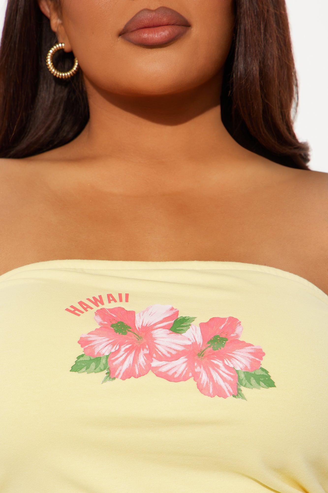 Aloha Floral Tube Top - Yellow Product Image