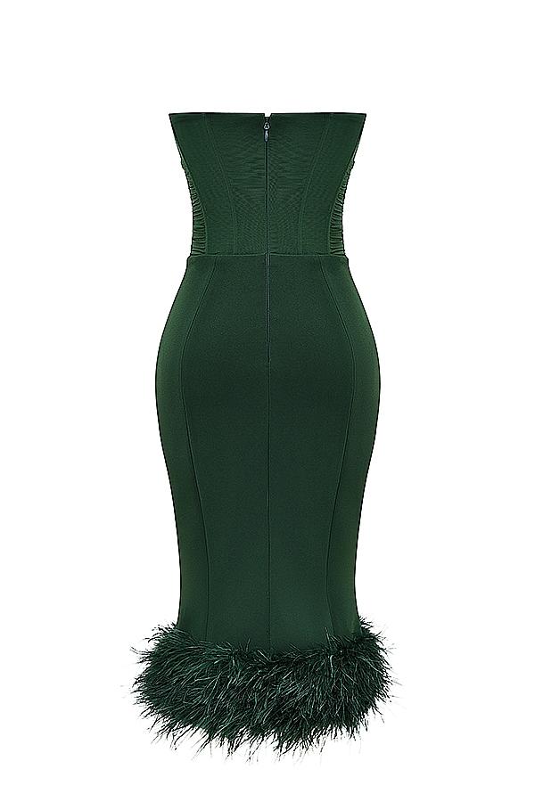 Fionula  emerald green strapless corset dress Product Image
