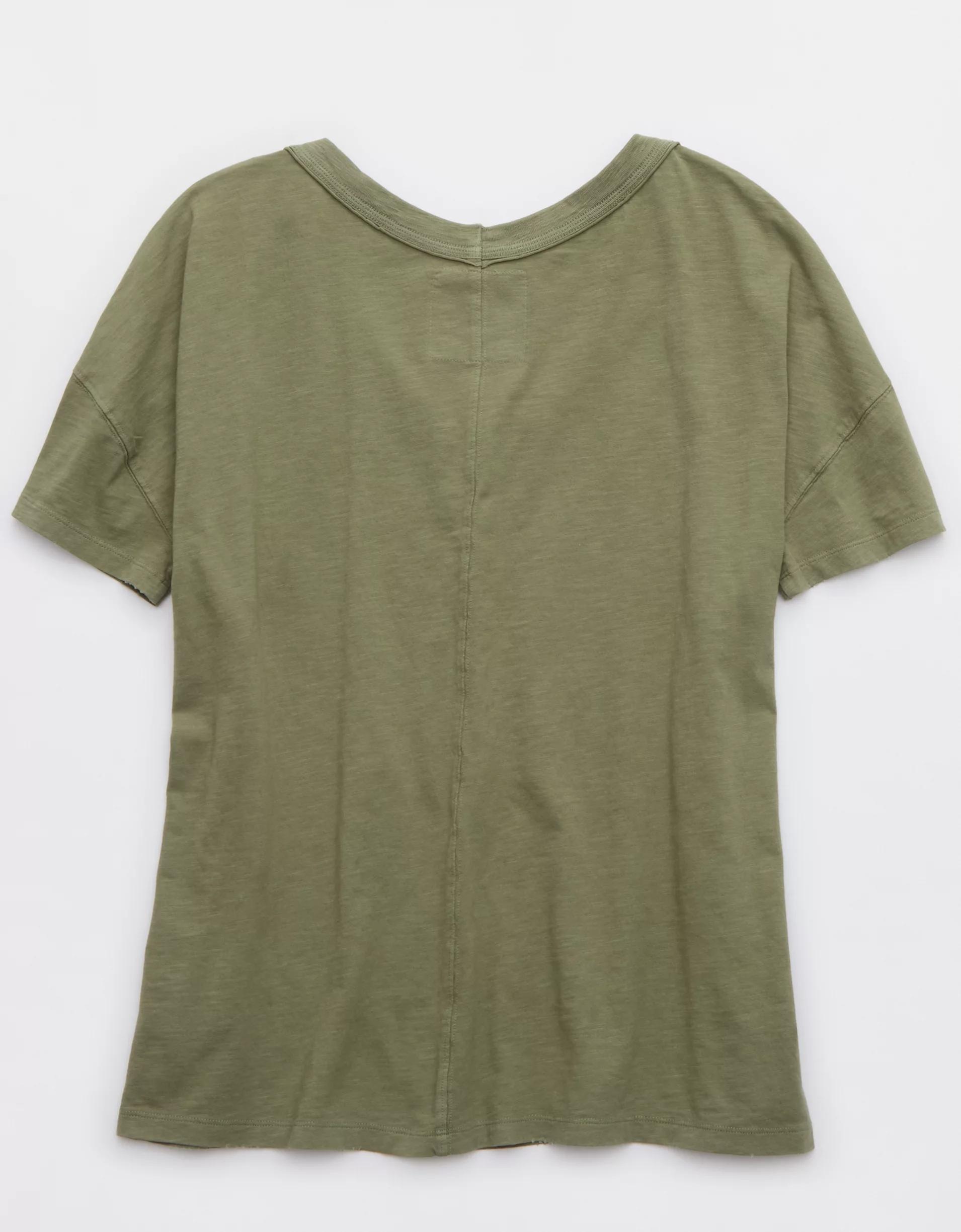 Aerie Oversized V-Neck Boyfriend T-Shirt Product Image