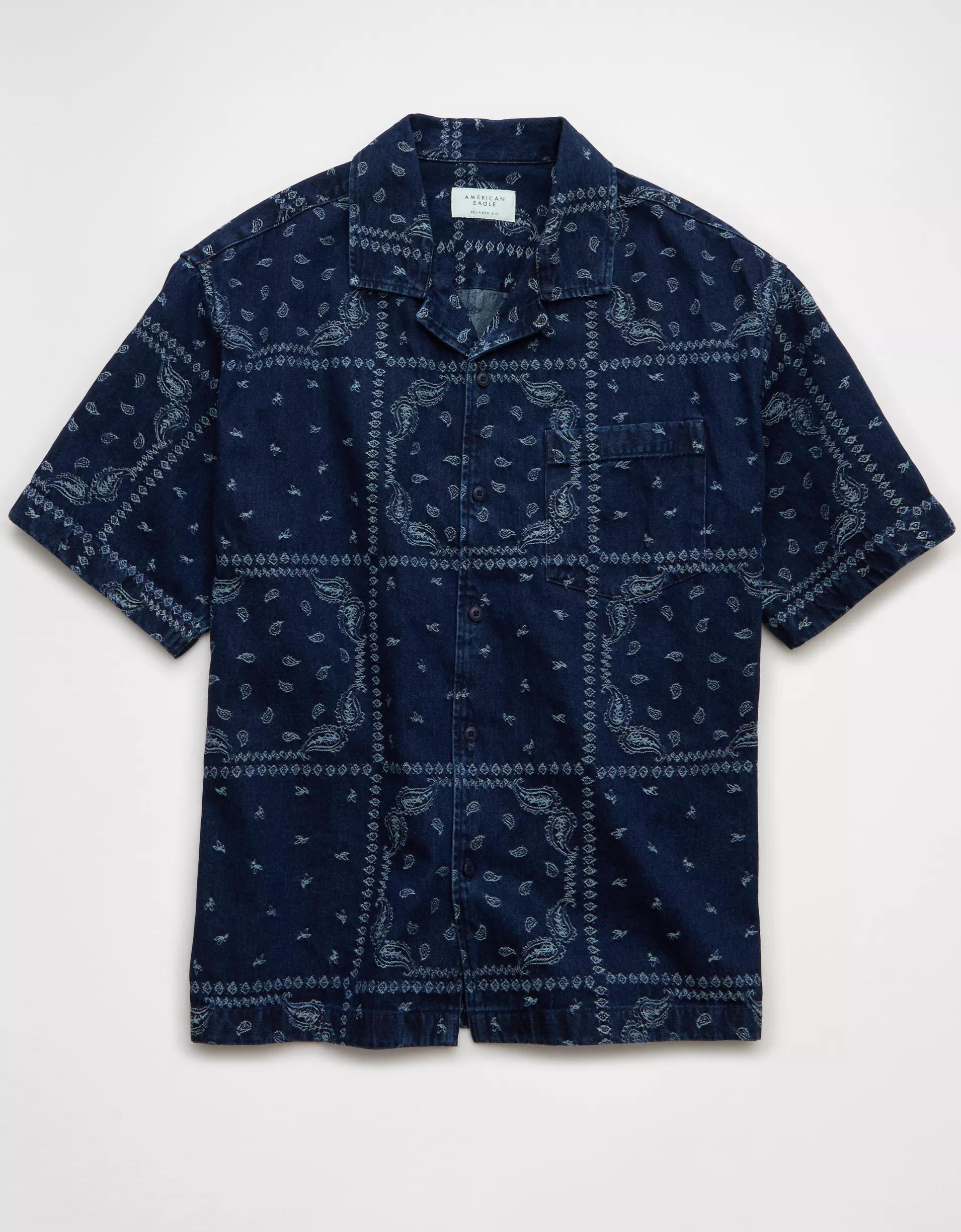 AE Poolside Printed Button-Up Shirt Product Image