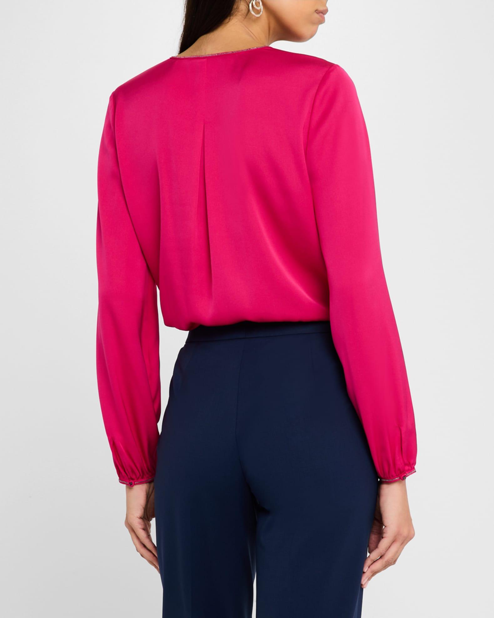Eliza Chain-Trim Silk Blouse Product Image