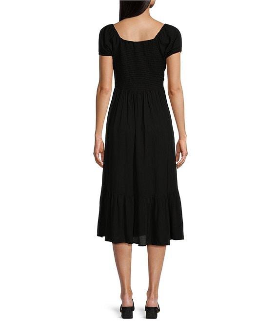 Angie U-Neckline Short Sleeve Empire Midi Dress Product Image