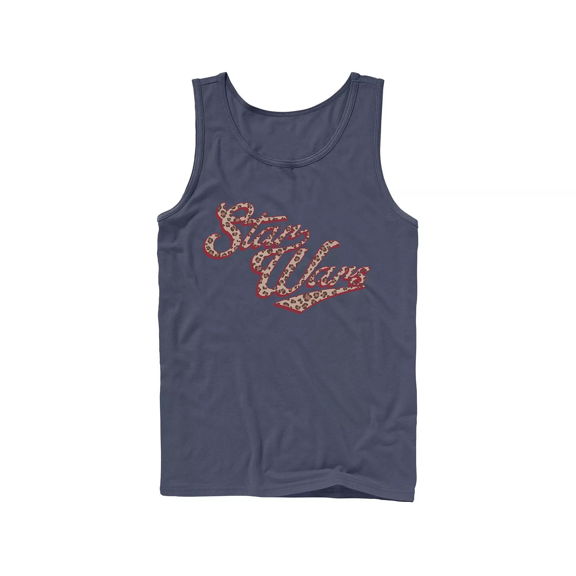 Men's Star Wars Cursive Cheetah Fill Logo Tank Top,  Product Image
