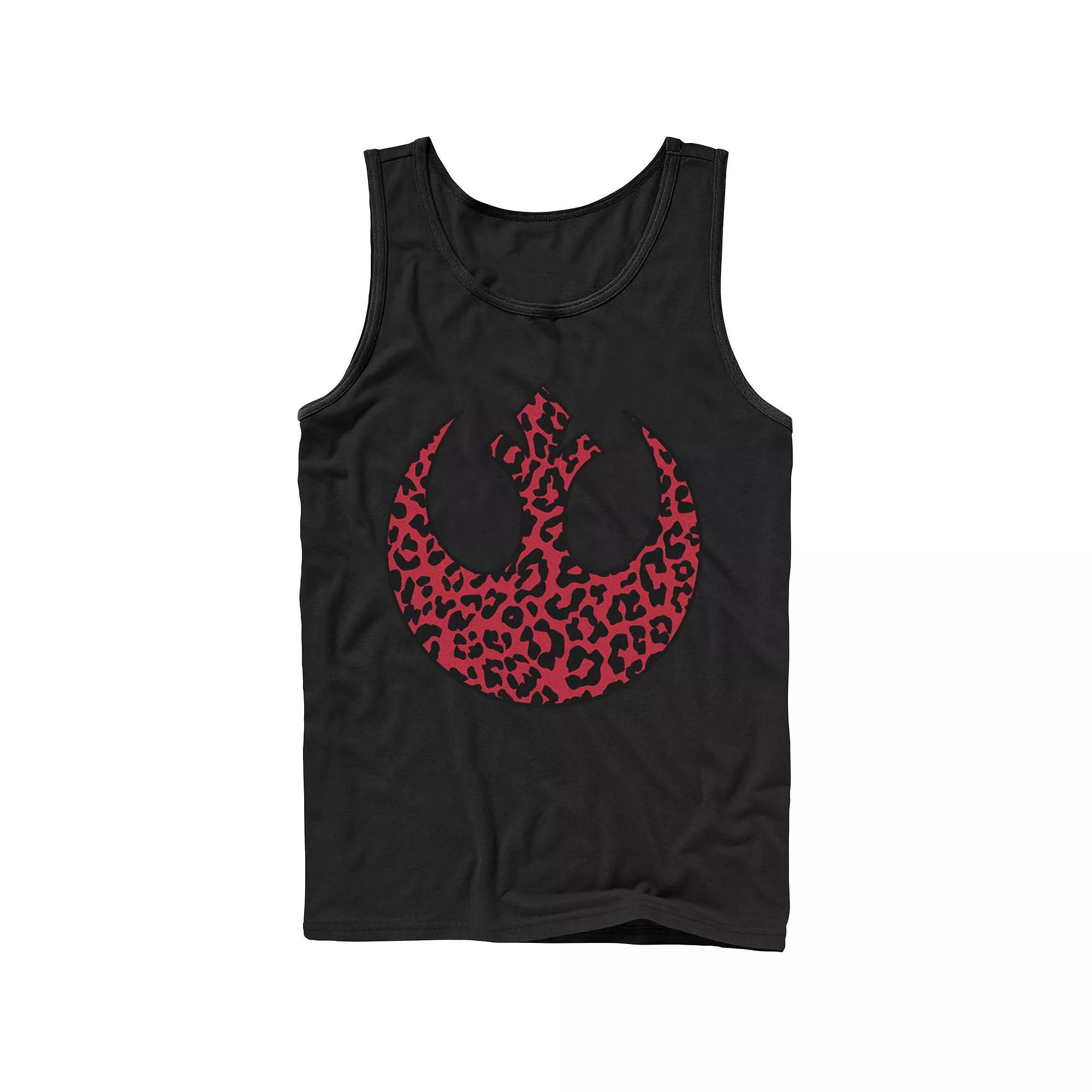 Men's Star Wars Rebellion Emblem Cheetah Print Fill Tank Top, Size: XL, Black Product Image