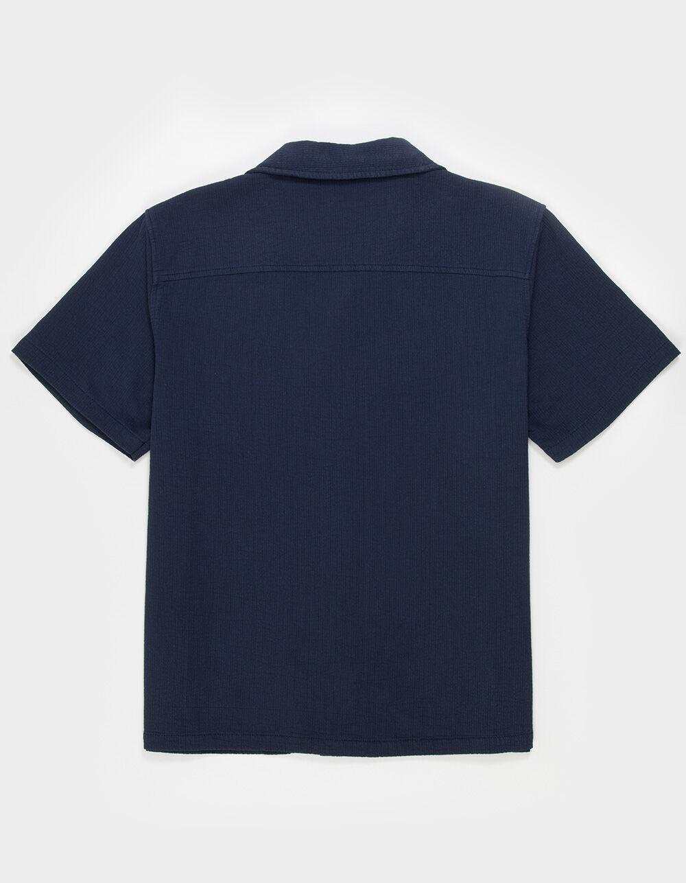 RSQ Mens Solid Texture Camp Shirt - NAVY Product Image