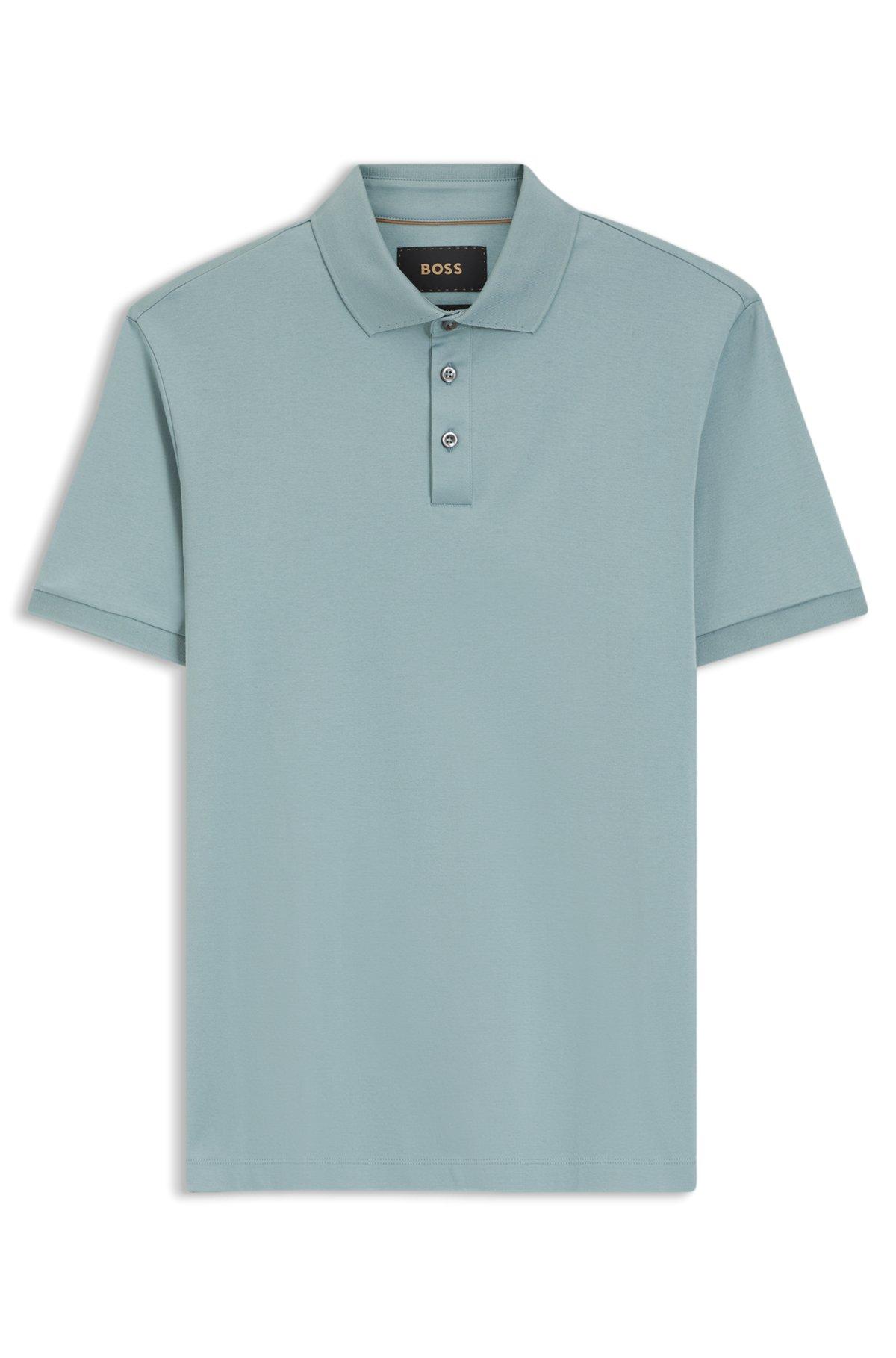 Regular-fit polo shirt in mercerized Italian cotton Product Image
