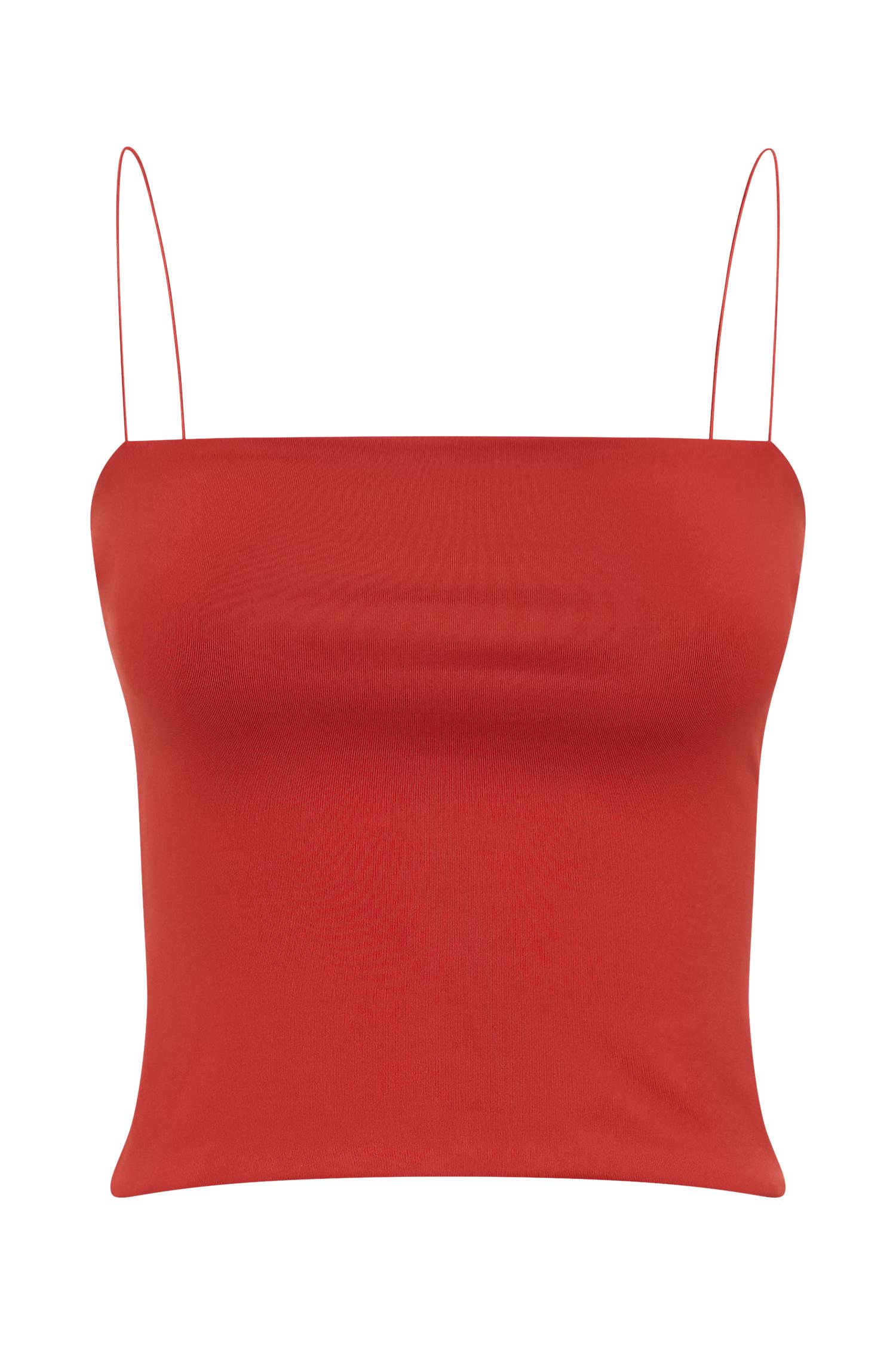 Arya Longline Spaghetti Strap Top - Ruby Product Image