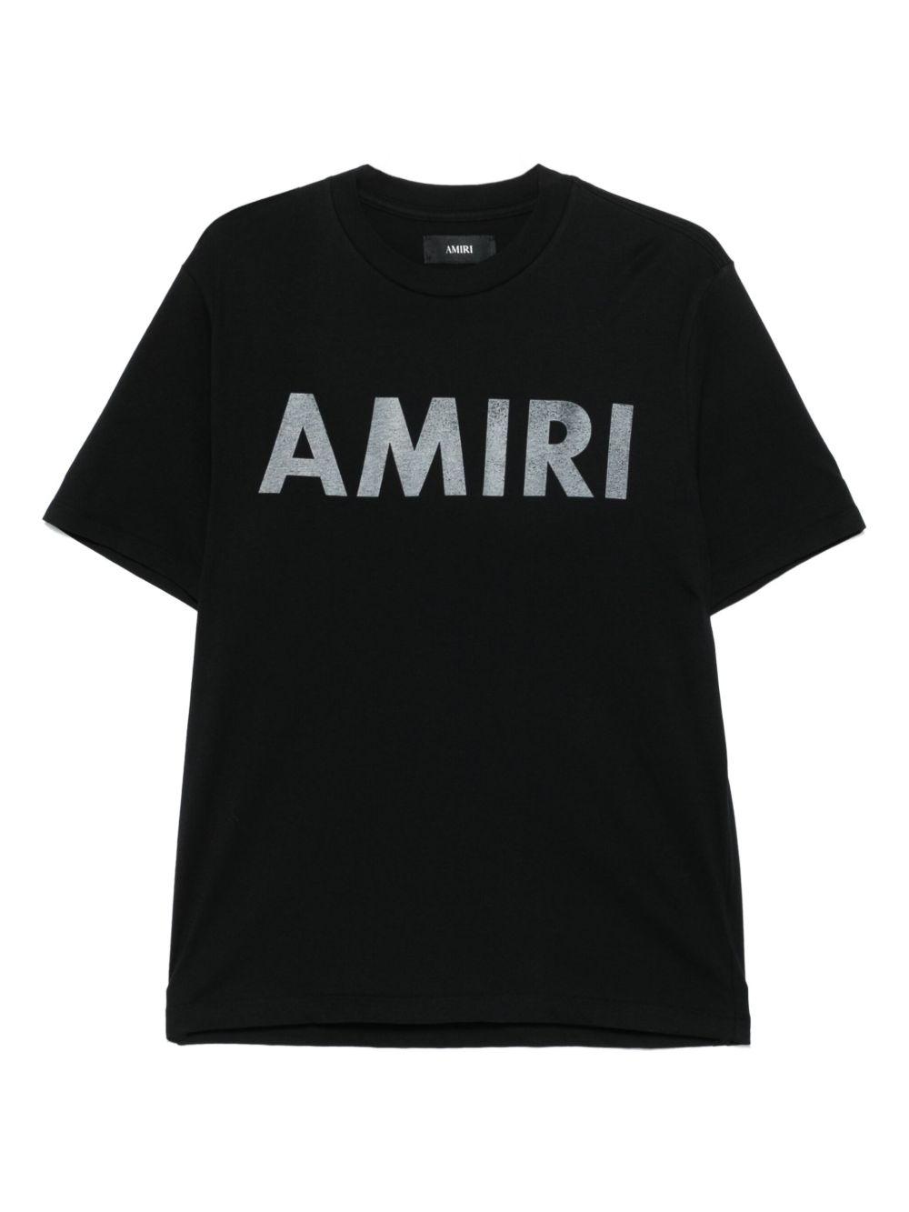 AMIRI Black Cotton T-shirt With Bold Logo Statement Product Image