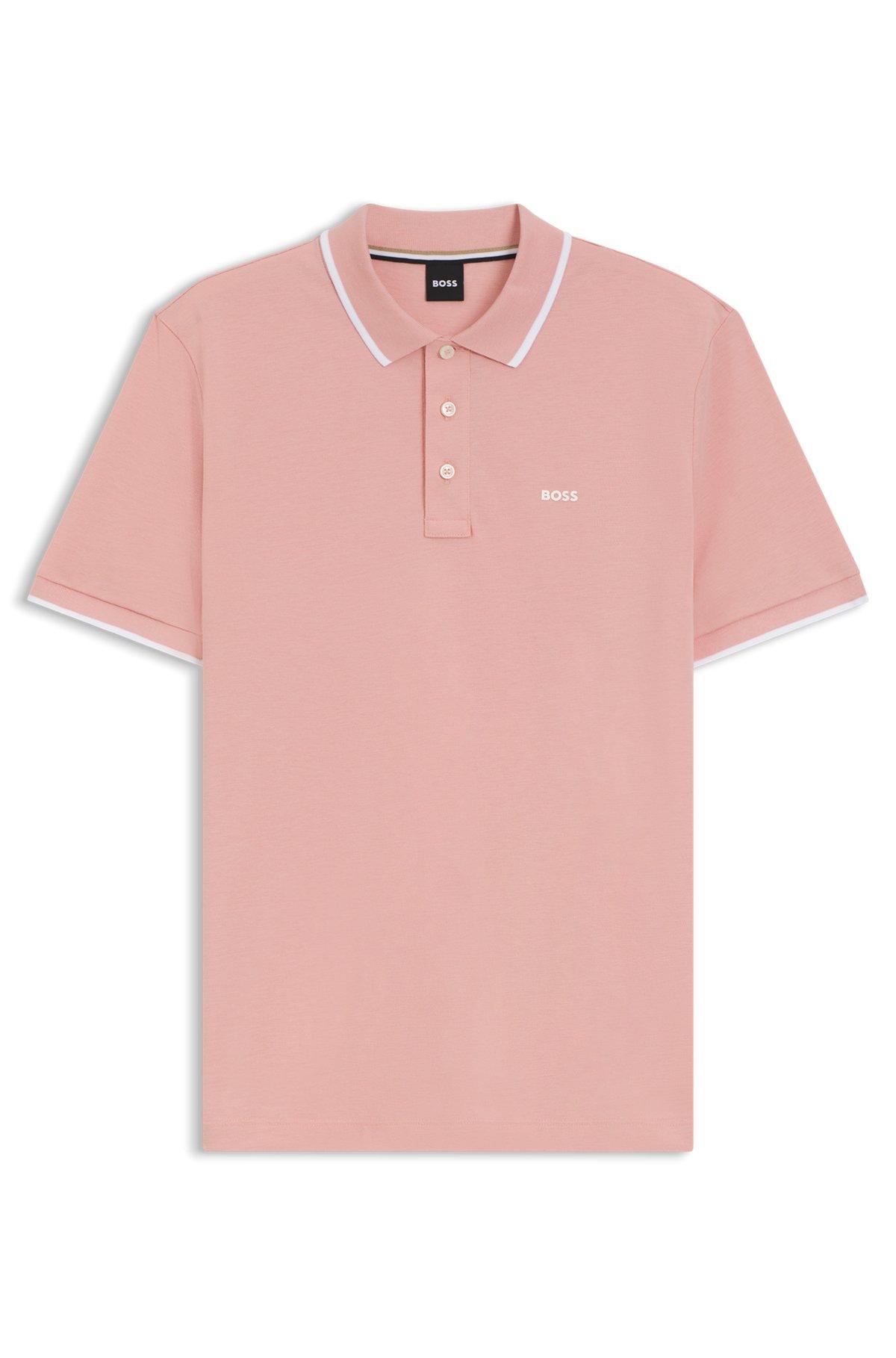 Cotton-piqué polo shirt with contrast tipping Product Image