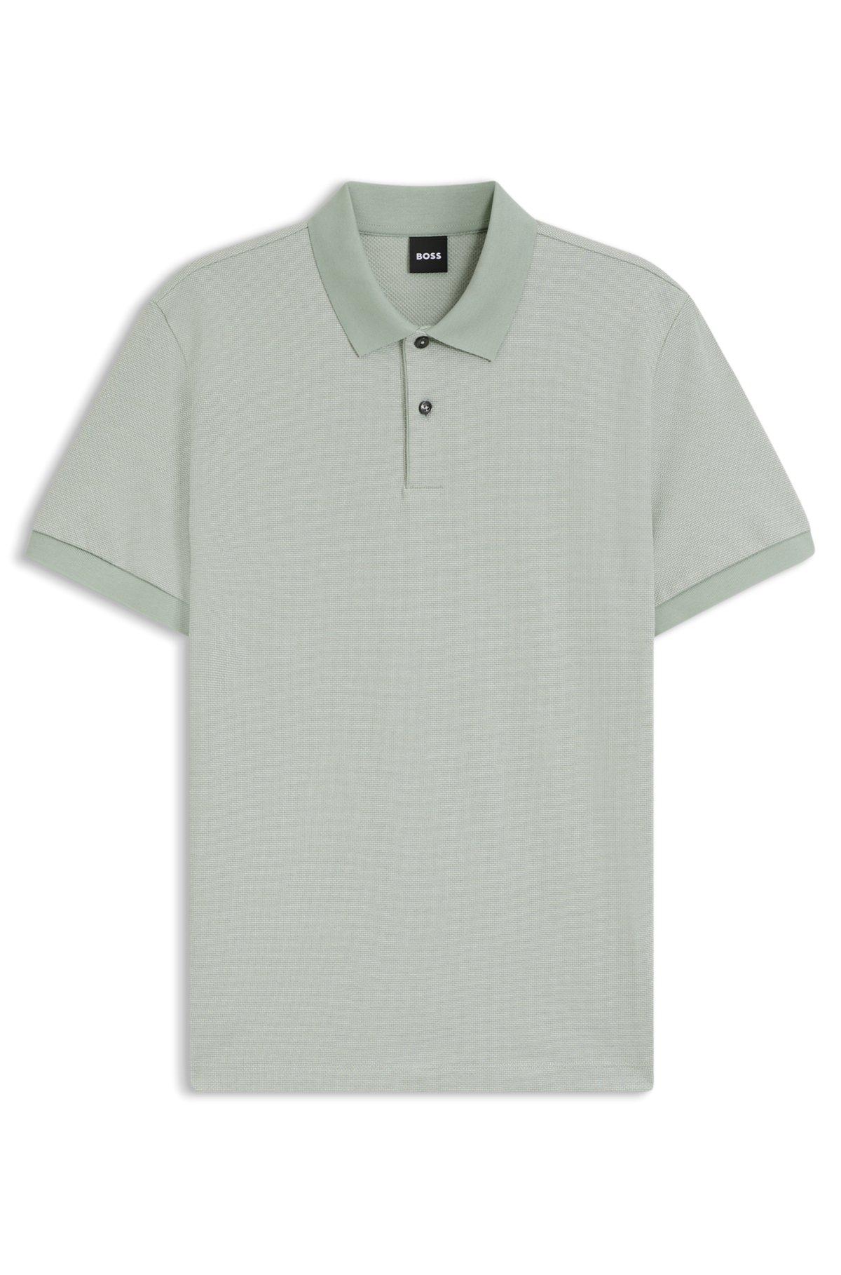 Bubble-structure polo shirt in cotton Product Image