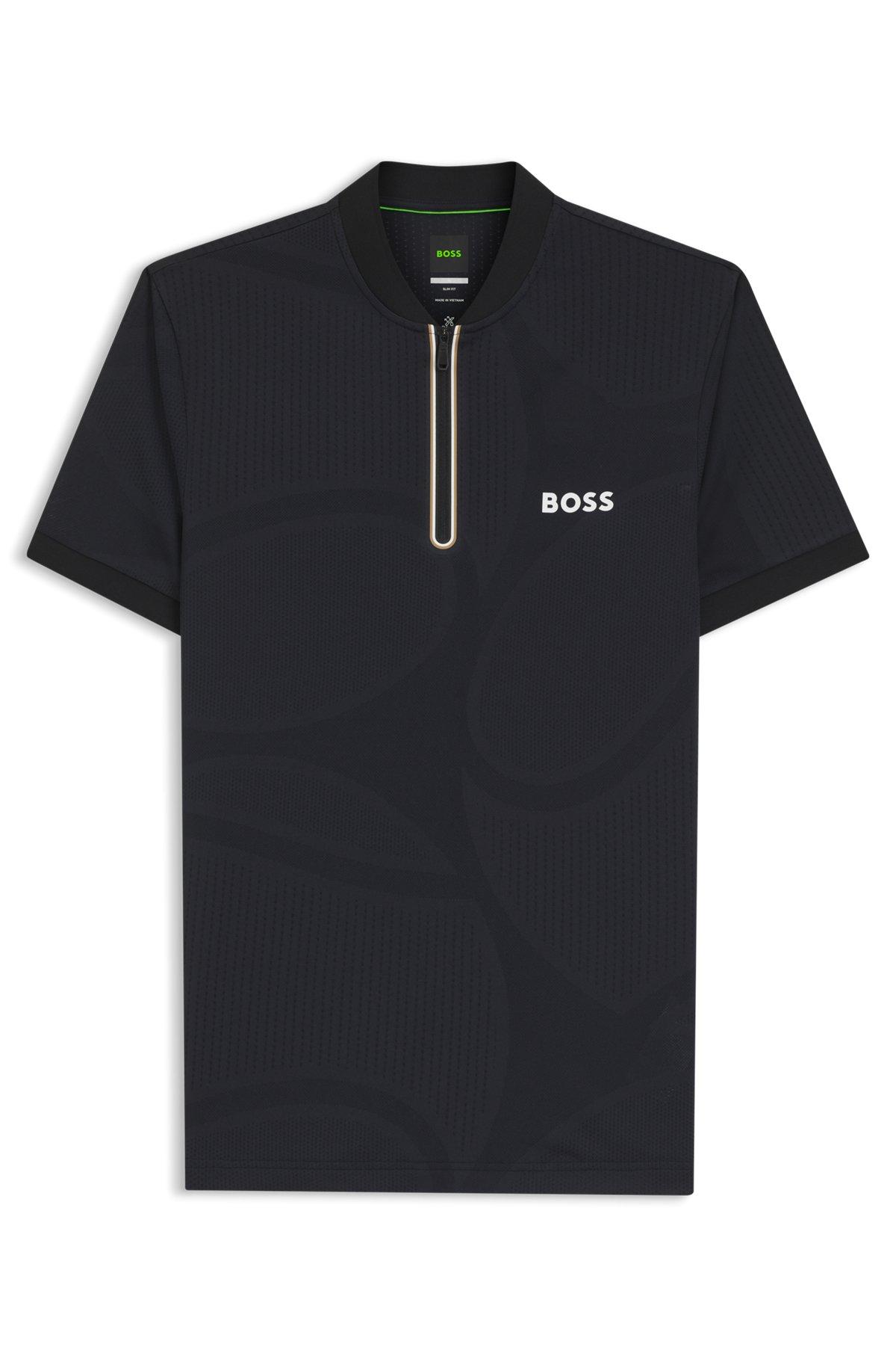 Bodymapping-jersey slim-fit polo shirt with zip neck Product Image